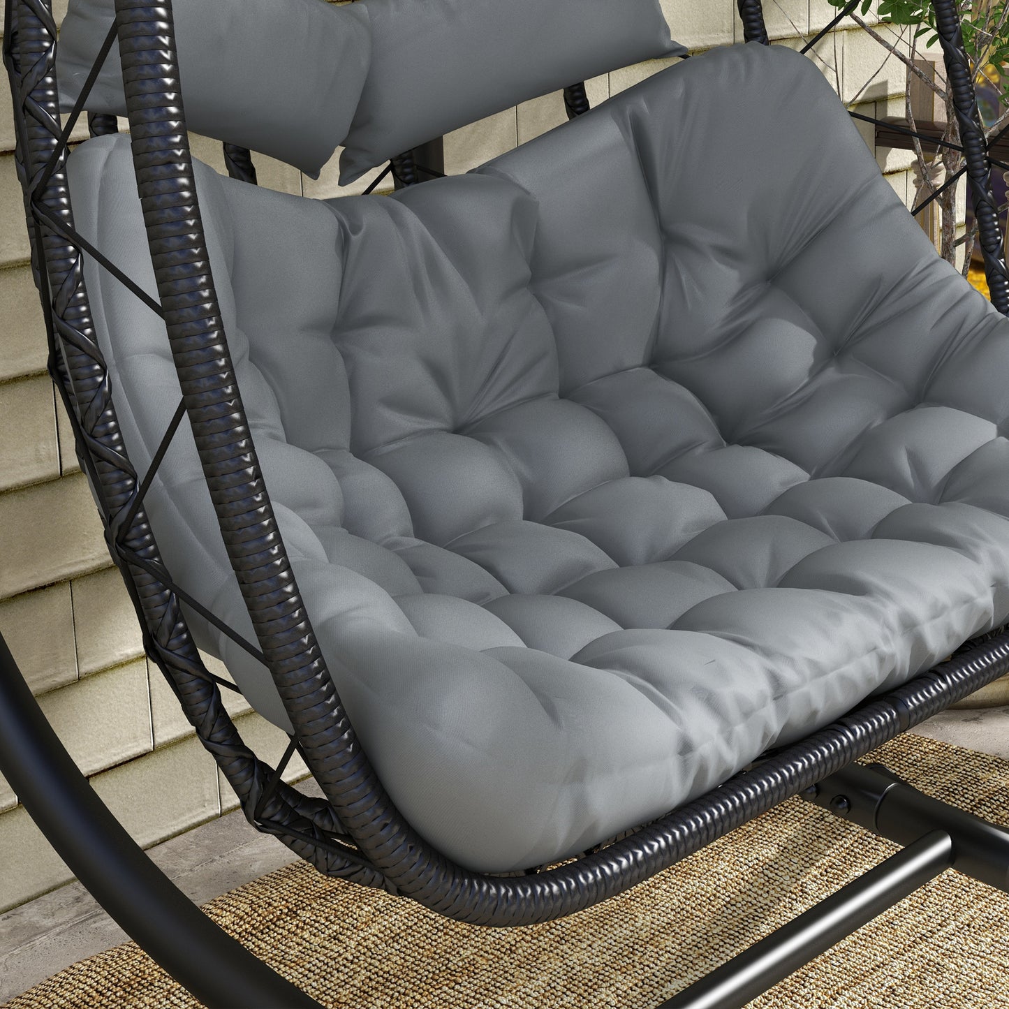 Two-Seater Steel Frame Hanging Egg Chair