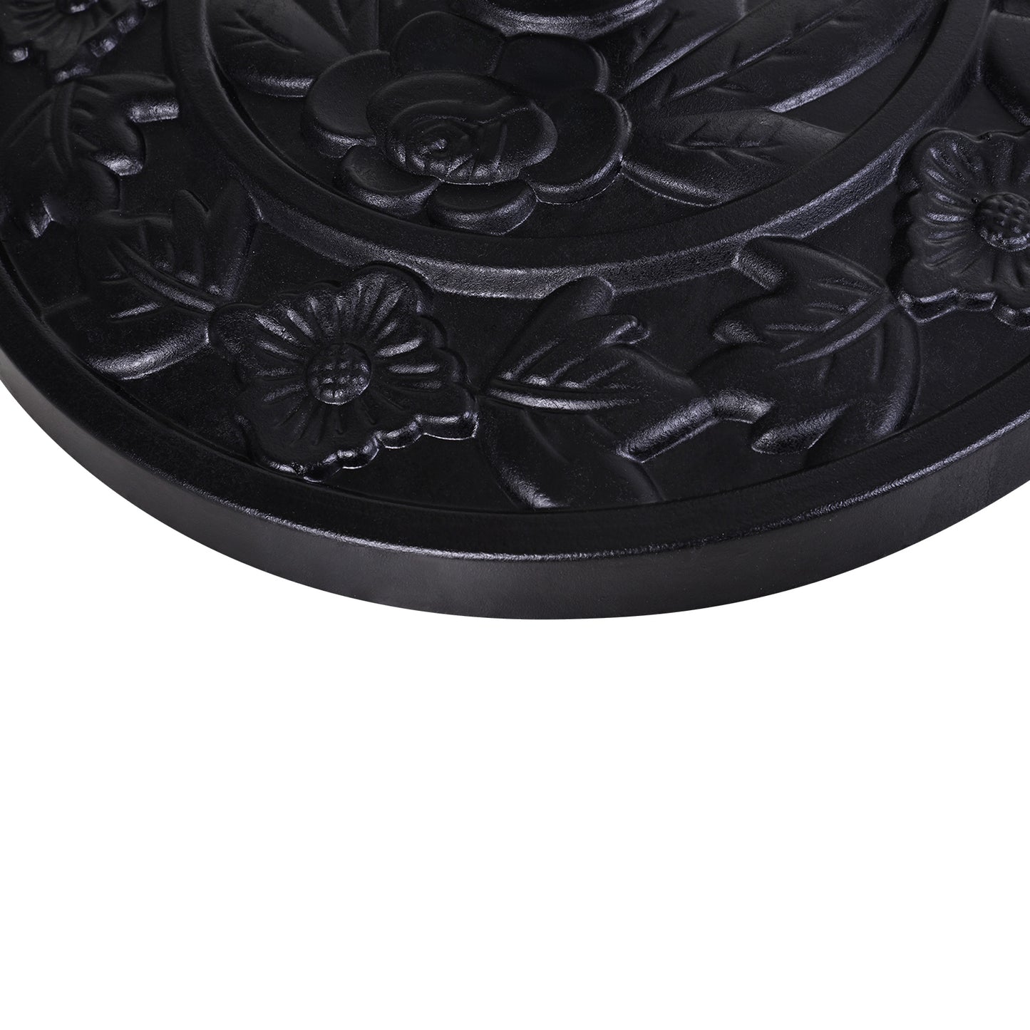 9kg Resin Parasol Base, Half Round Umbrella Stand with Floral Design