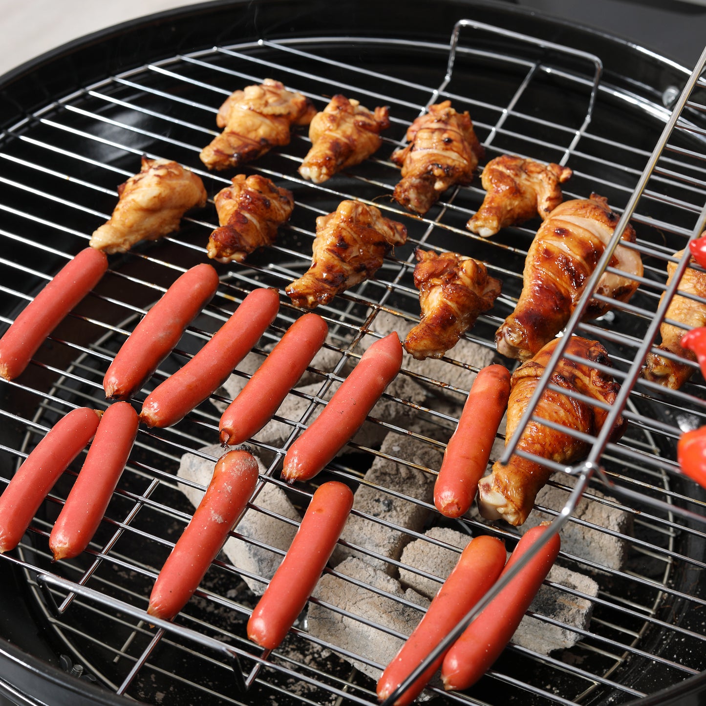 Portable Charcoal Kettle Grill Outdoor Barbecue Trolley BBQ Heat