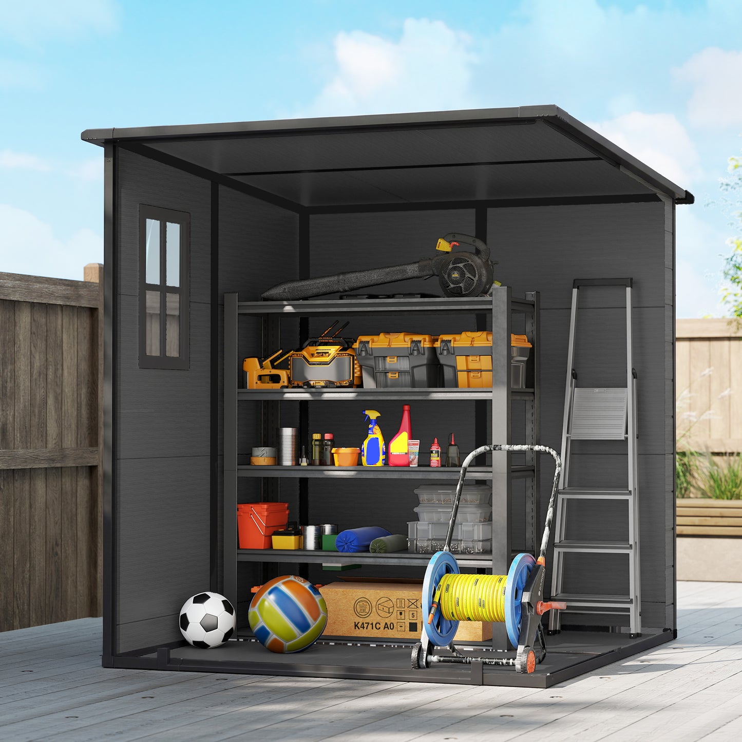 6 x 6 ft Plastic Garden Shed