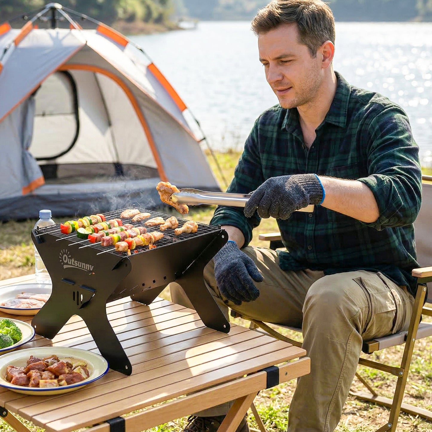 2-In-1 Portable BBQ Grill and Camping Fire Pit