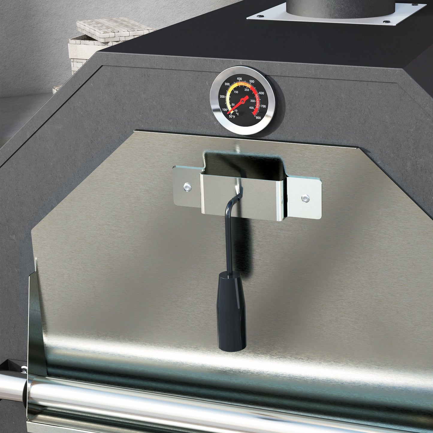 Steel 3-Tier Outdoor Pizza Oven Charcoal BBQ Grill