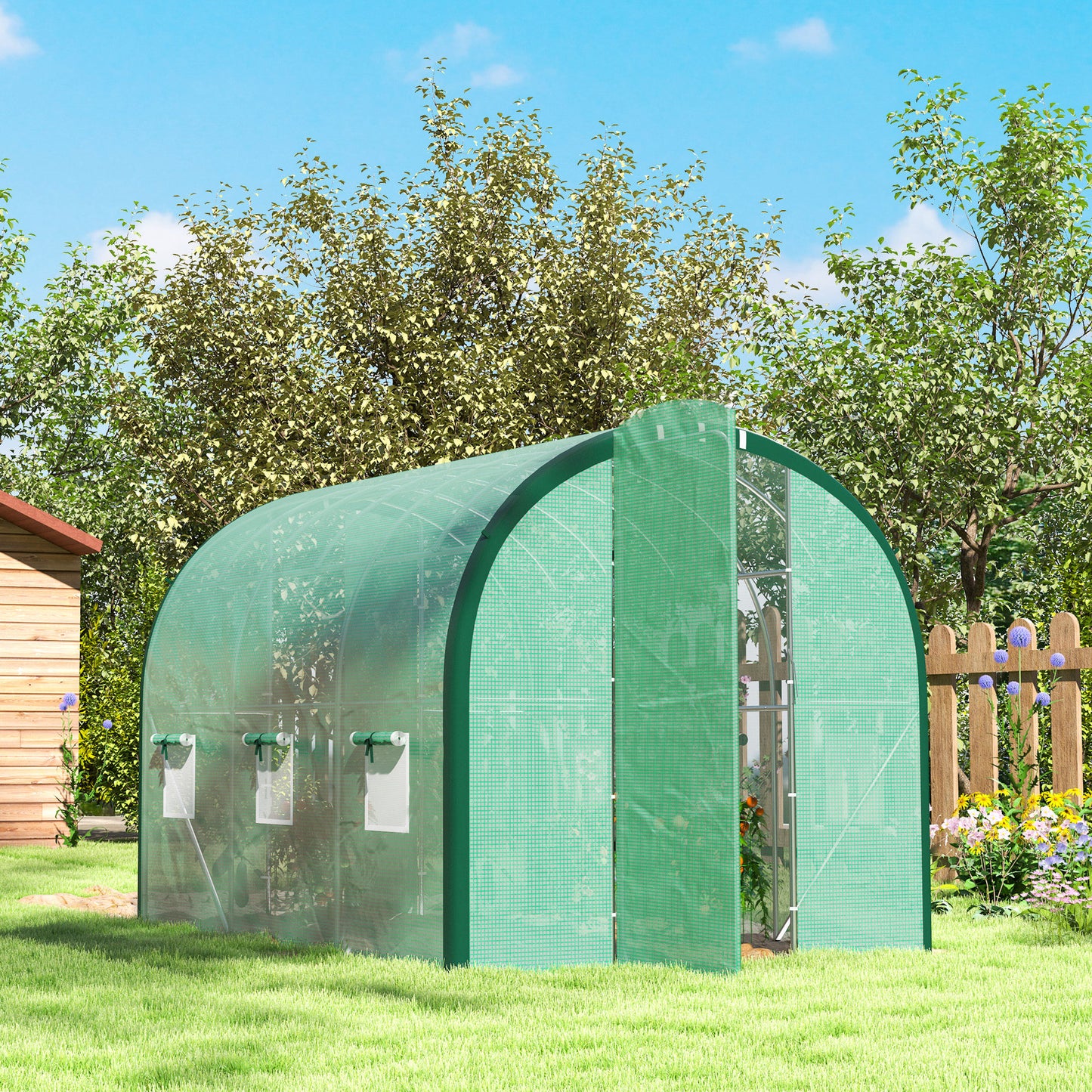 3 x 2 m Polytunnel Greenhouse, with Reinforced PE Cover