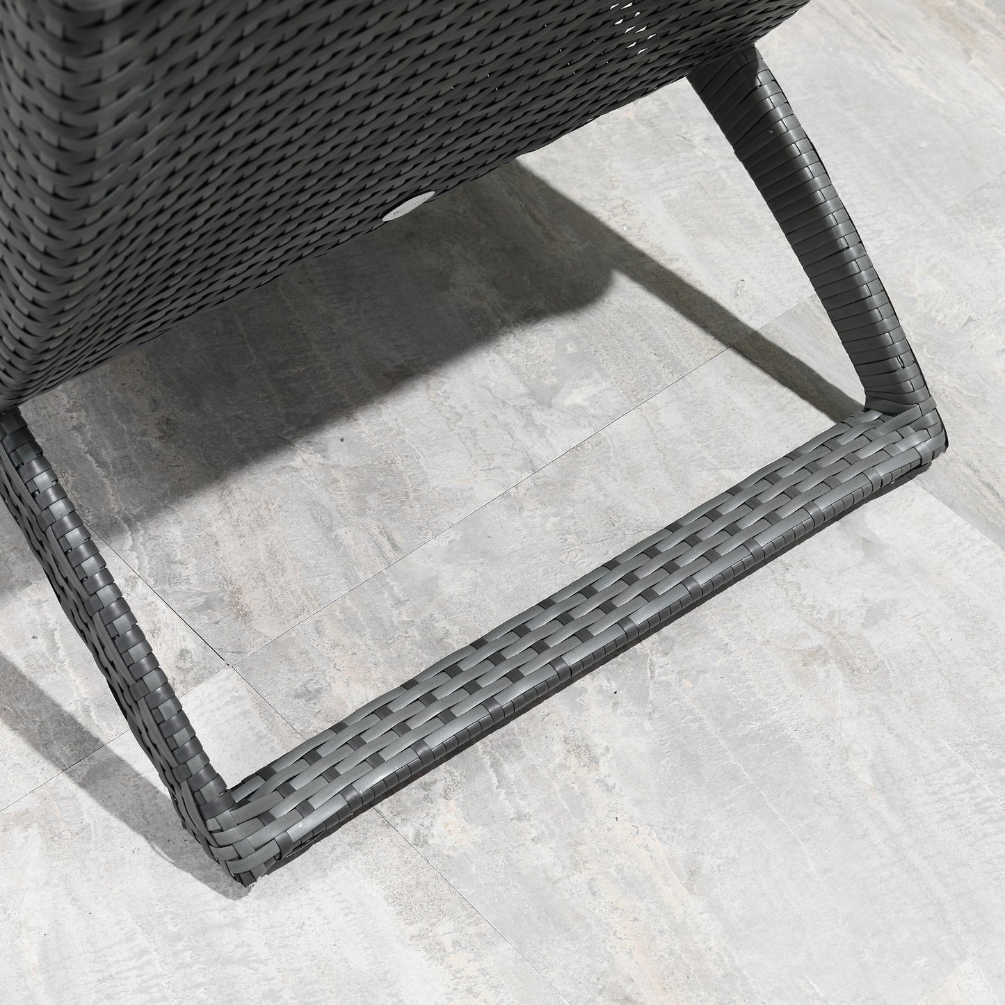 Folding Sun Lounger, PE Rattan Garden Lounger Chair