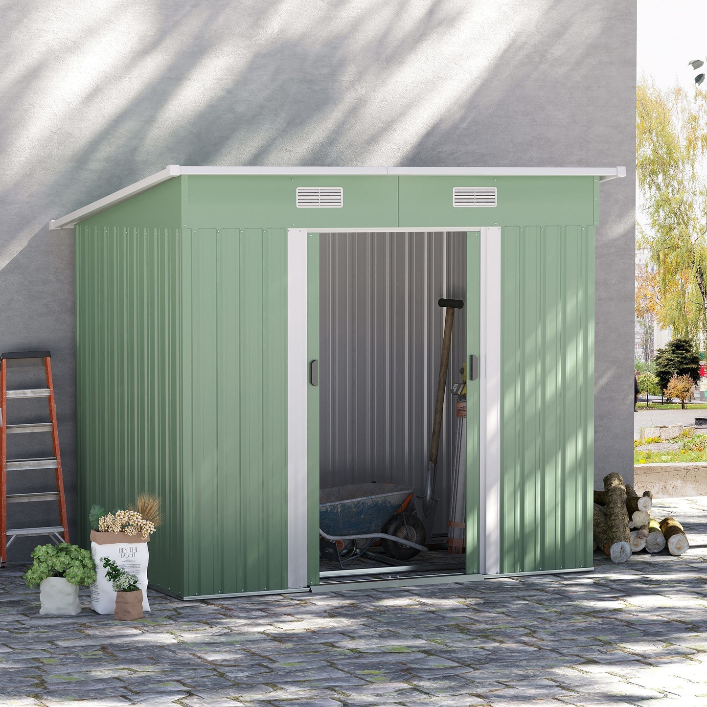 7 x 4ft Outdoor Garden Metal Storage Shed