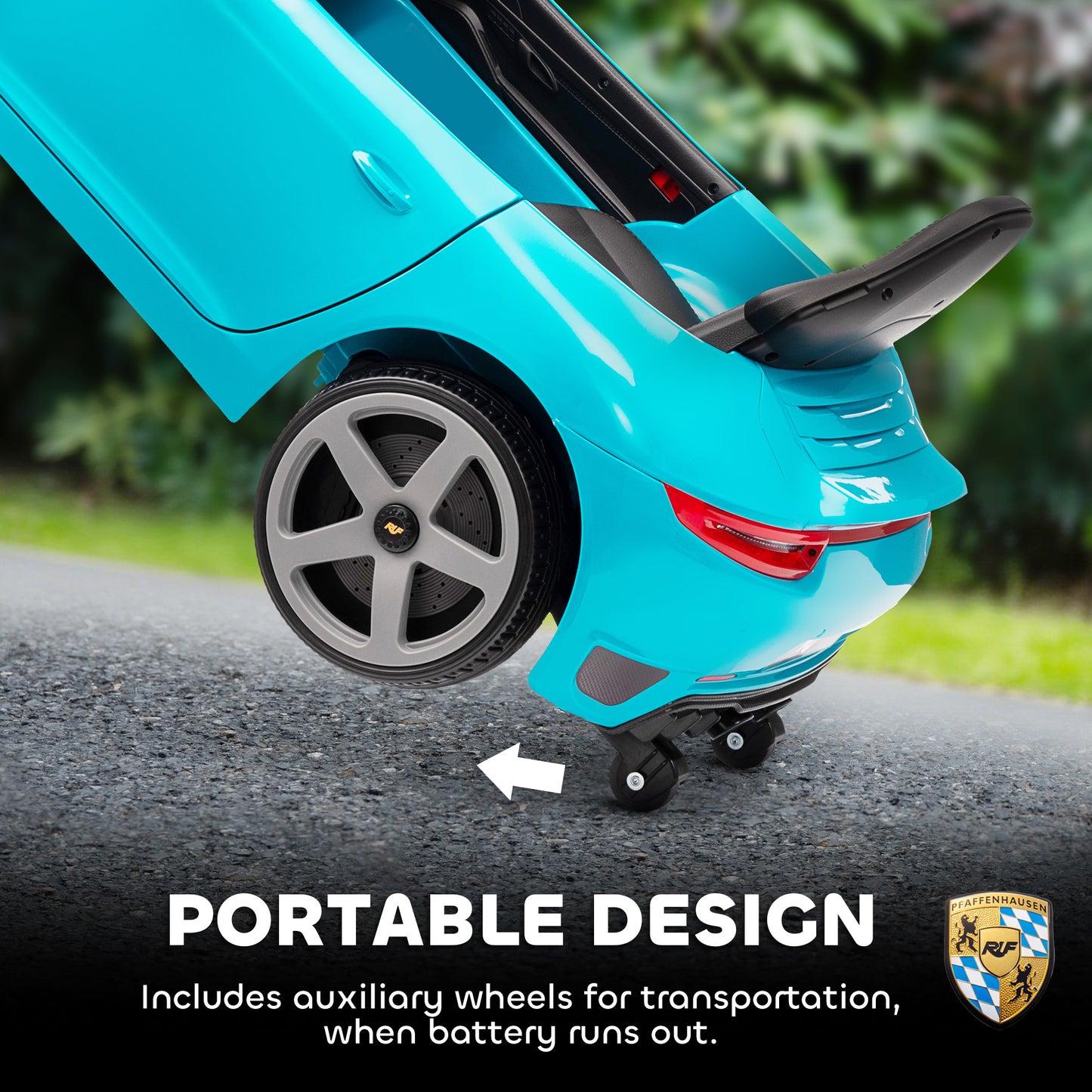 Kids Electric Car, 12V Licensed RUF GT Ride on Car with Suspension