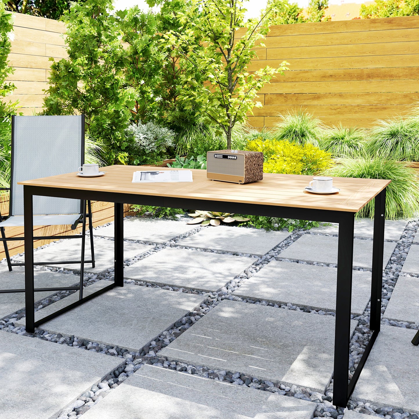 Garden Table for 6 People, 160 x 80 x 75 cm Rectangle Outdoor