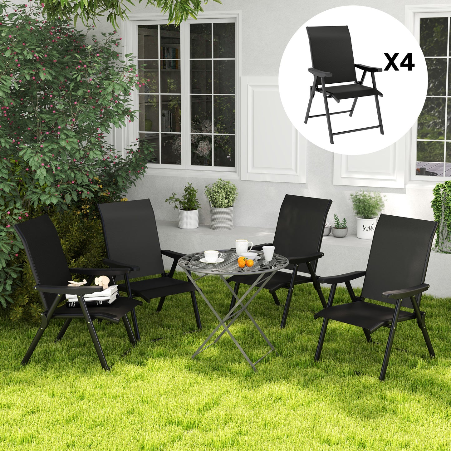 Set of Four Folding Outdoor Chairs