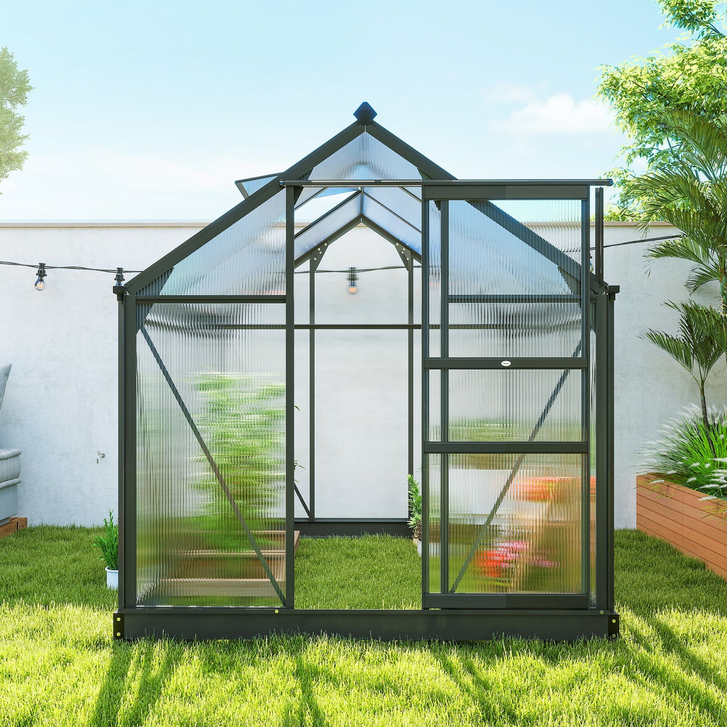 6 x 6ft Polycarbonate Greenhouse (1)