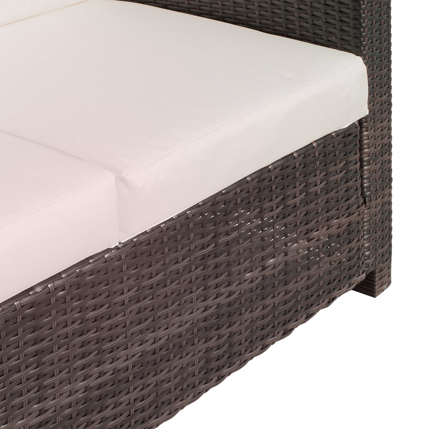 Rattan Sofa, 2 Seater Garden Furniture with Soft Padded Cushion (2)