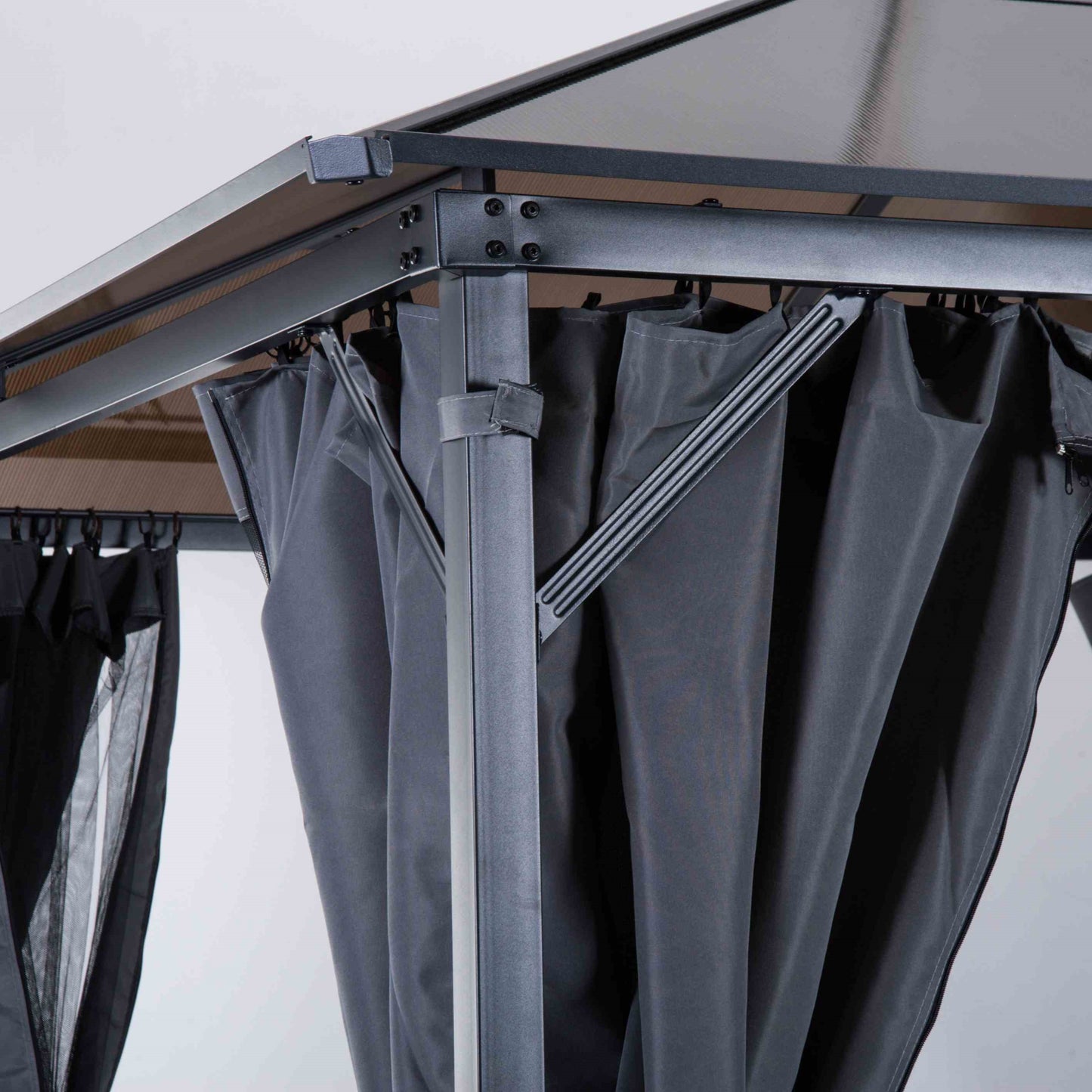 3m x 3m Hardtop Metal Frame Gazebo with 4 curtains