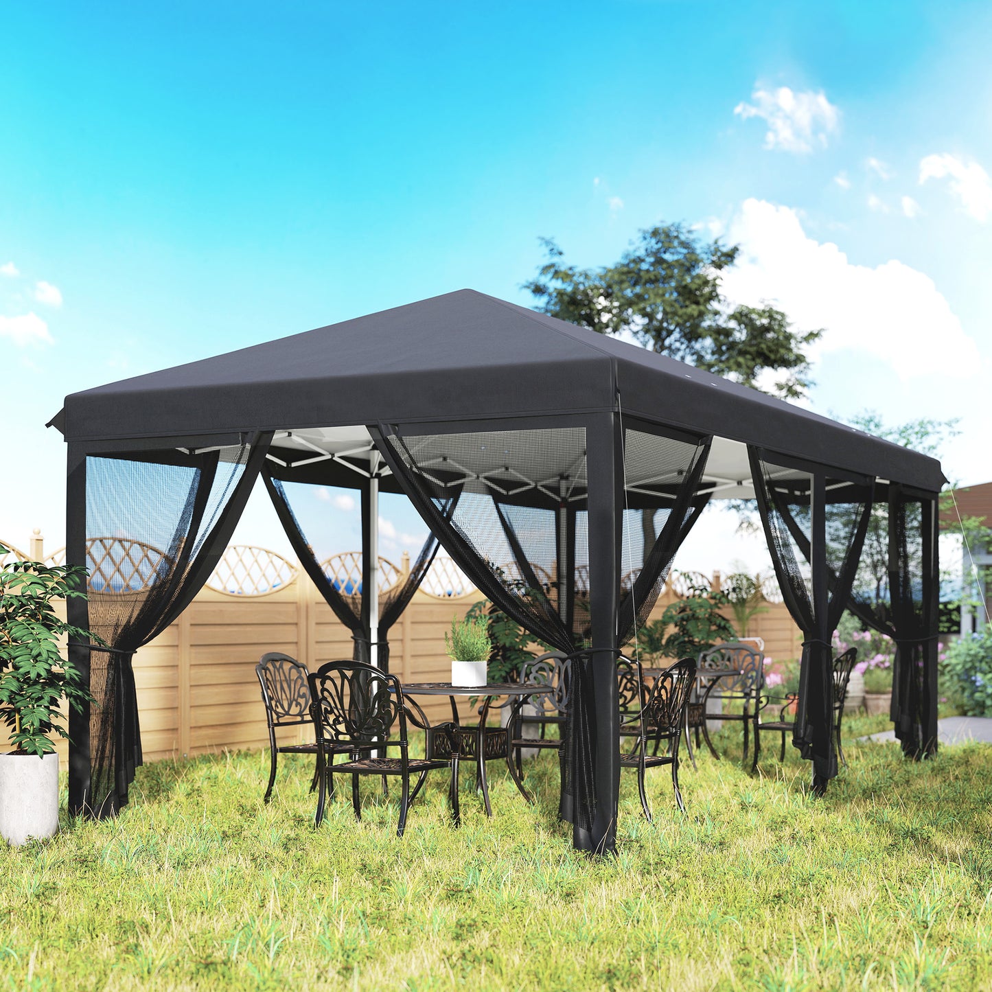 3 x 6m Pop Up Gazebo, Outdoor Canopy Shelter