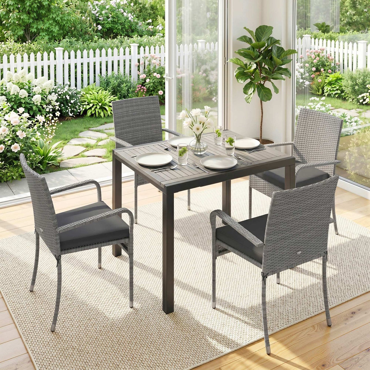 7 Piece Rattan Garden Furniture Set