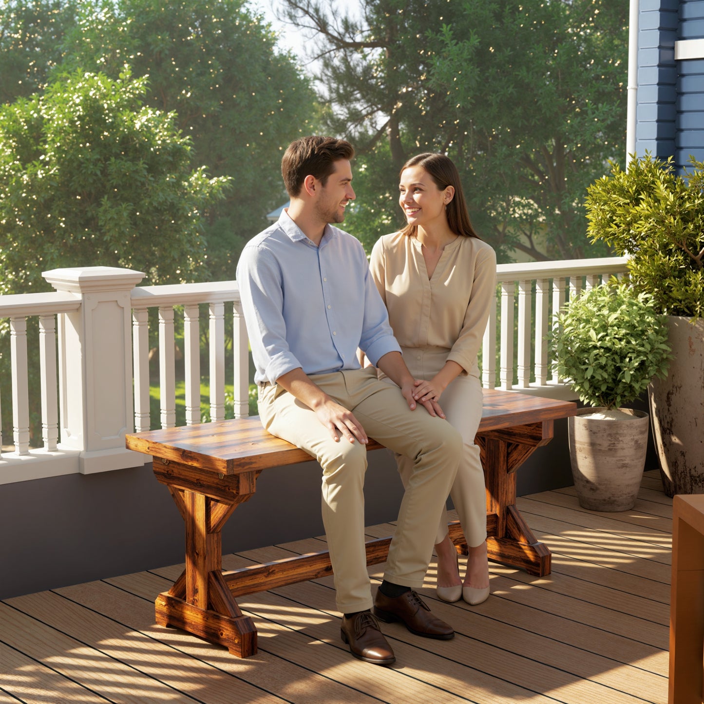 Rustic Wooden Garden Bench