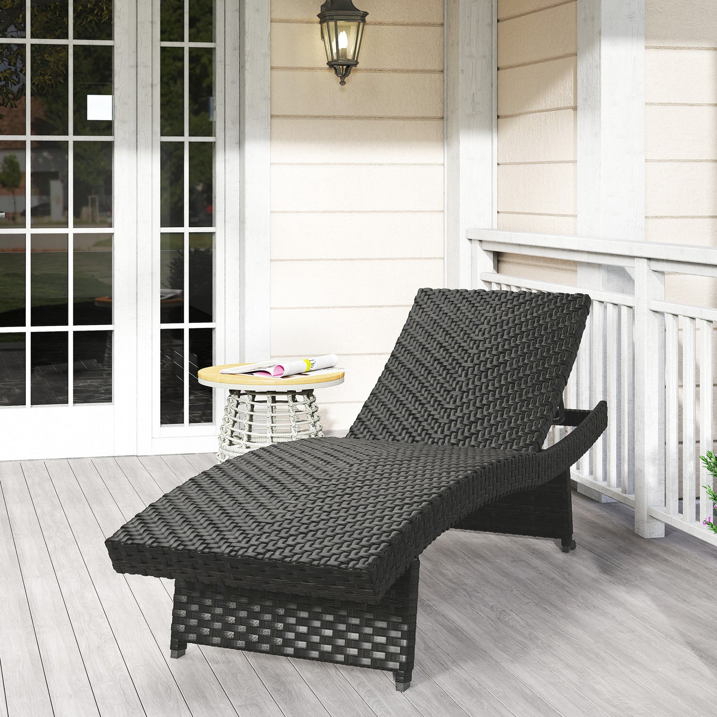 Outdoor PE Rattan Sun Lounger (1)