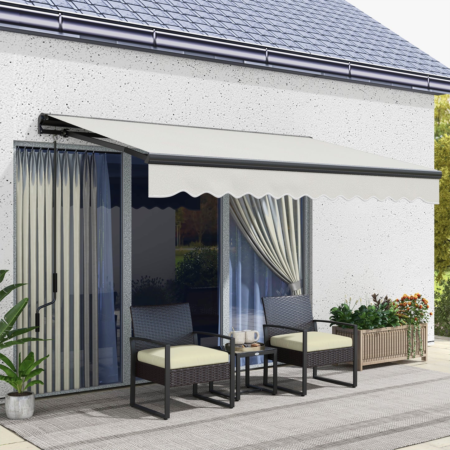 2.5 x 3.5m Aluminium Frame Electric Awning, with Remote