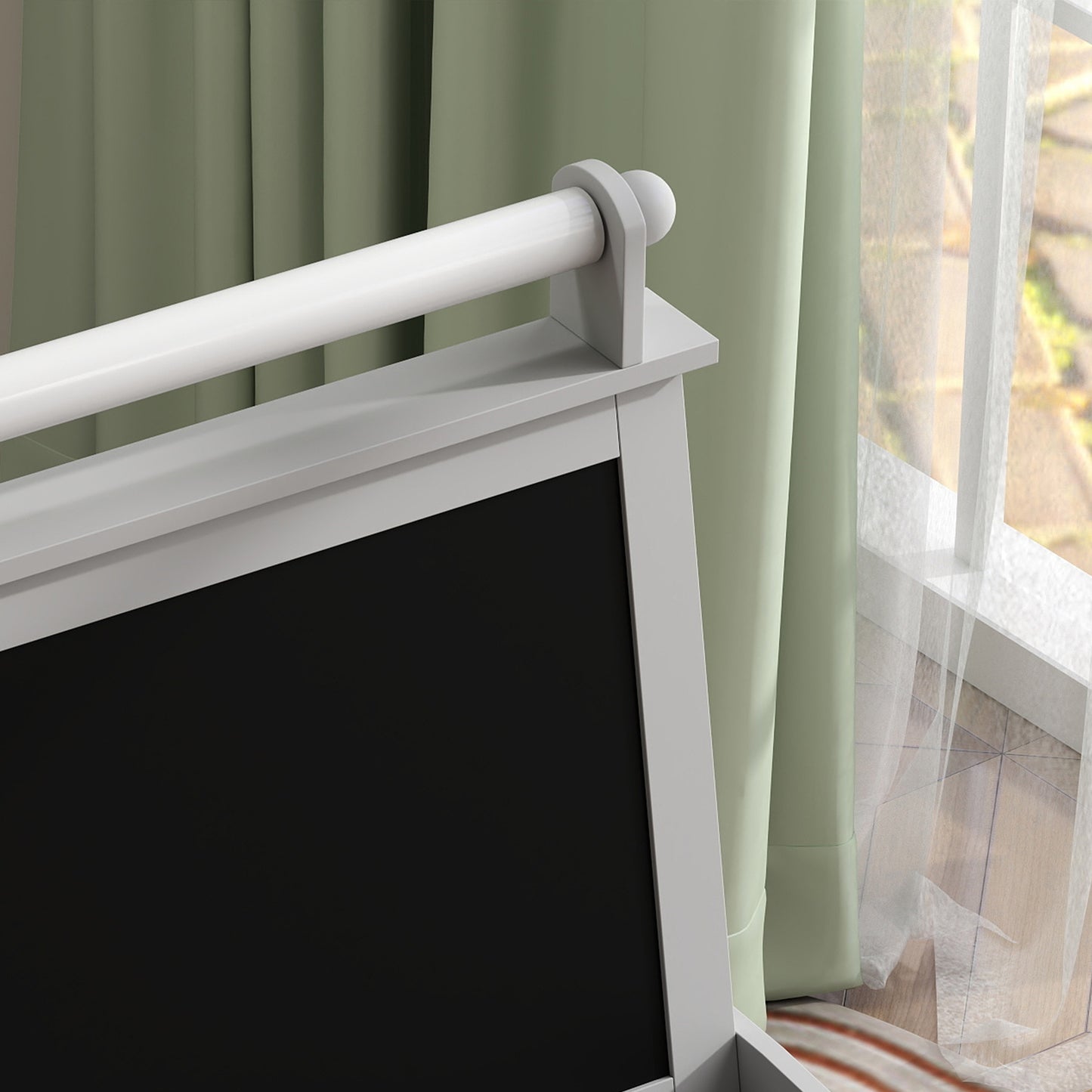 3 in 1 Kids Easel Double-Sided Magnetic Whiteboard and Chalkboard