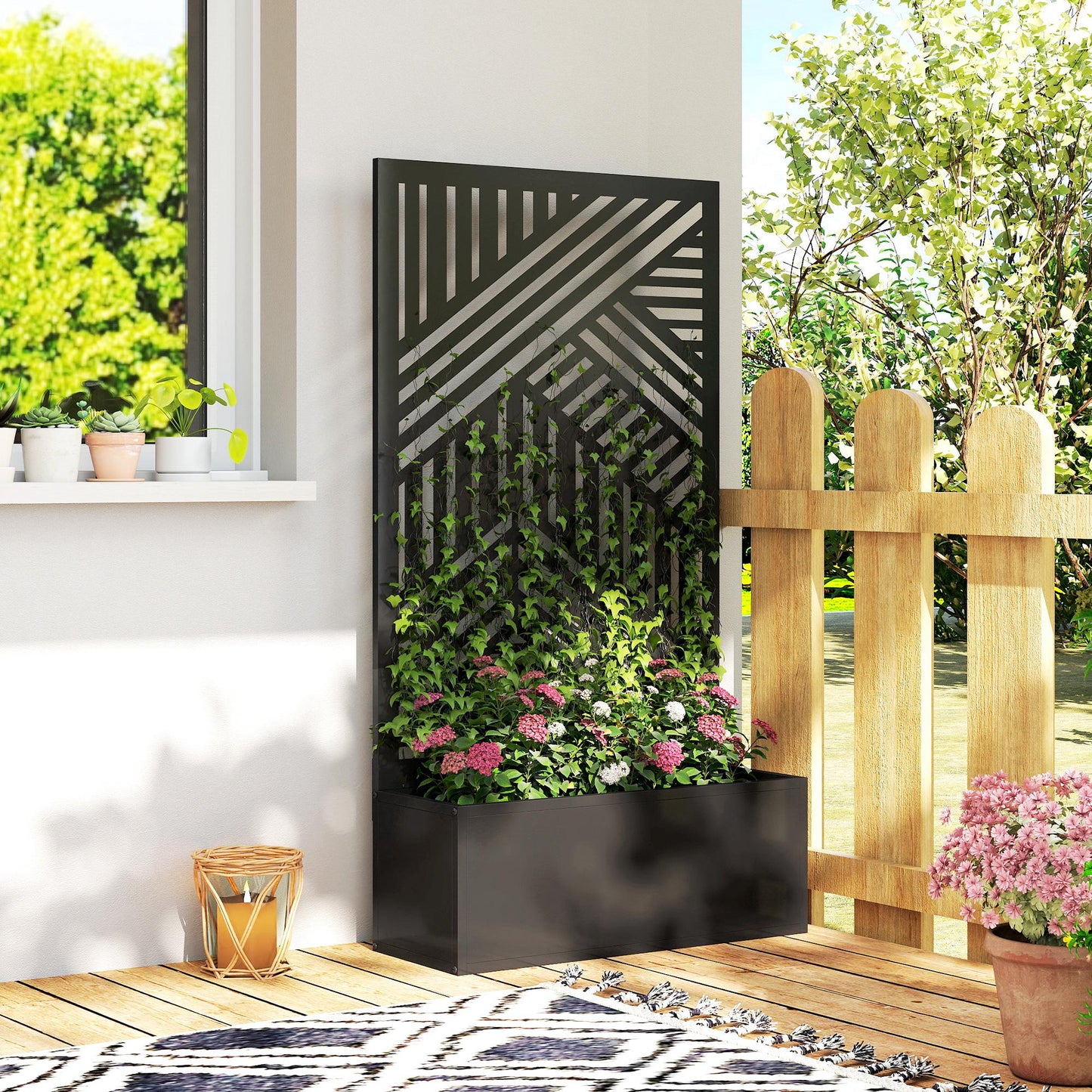 Metal Garden Bed for Garden with Trellis (3)