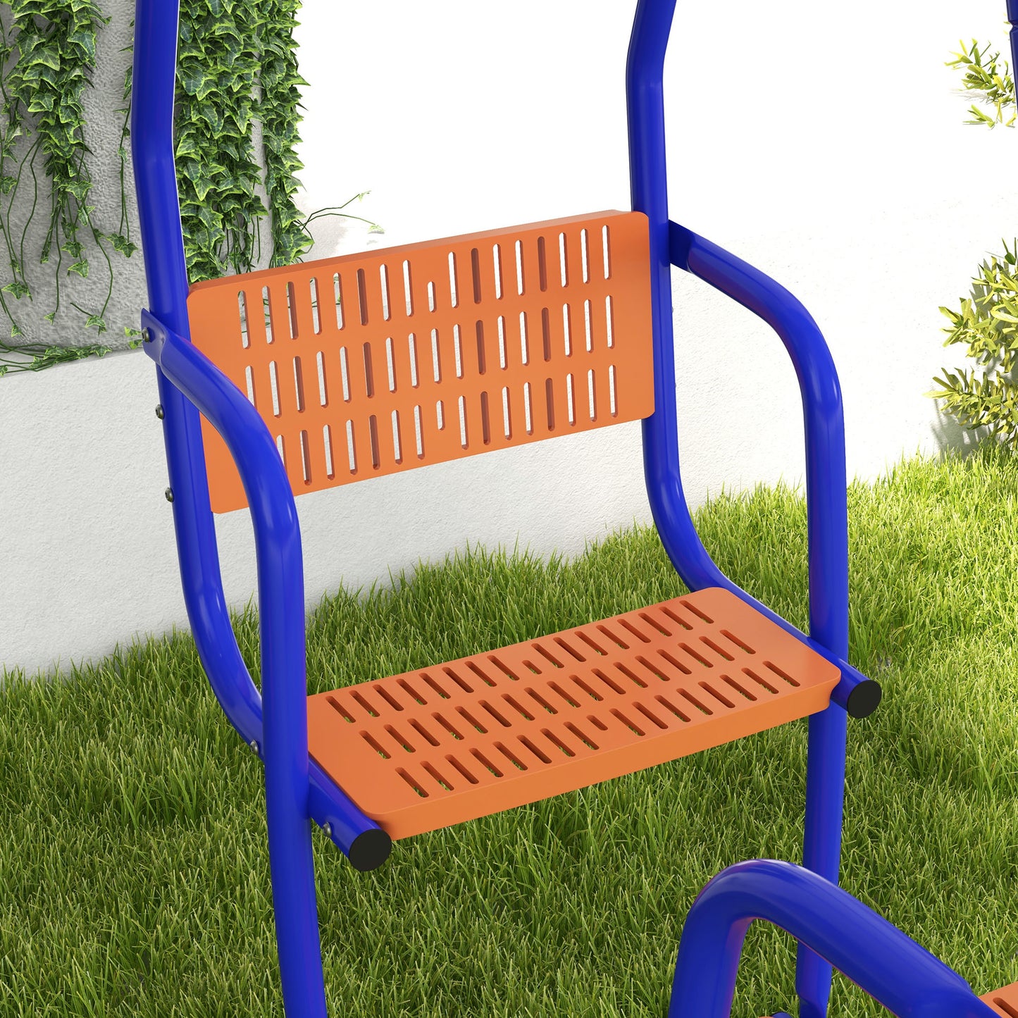 Three-In-One Kids Metal Swing Set with Swing, Glider