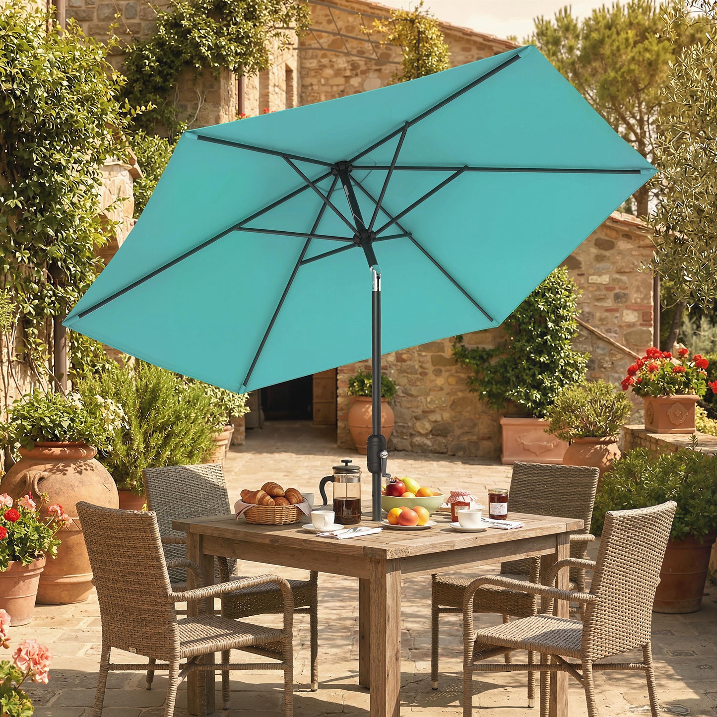 2.6 m Garden Parasol Umbrella with Aluminium Pole