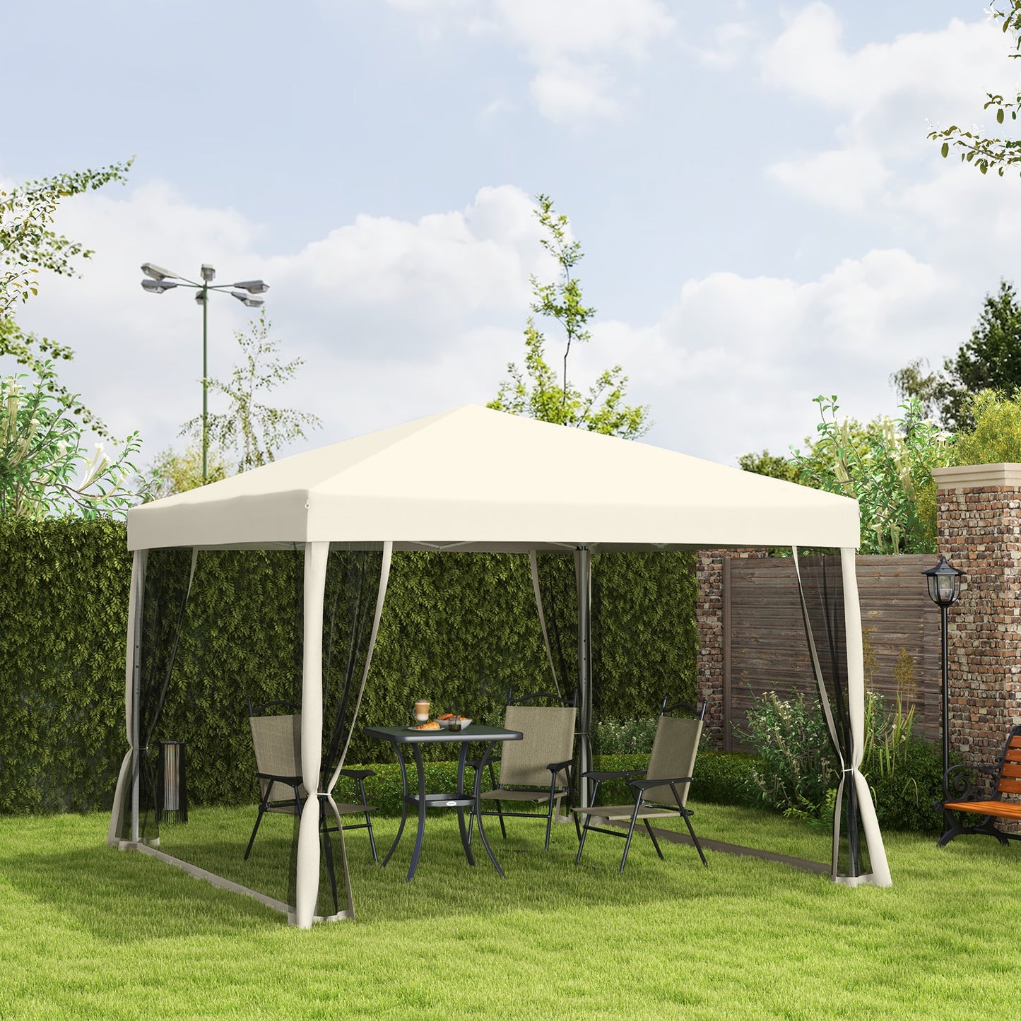 3 x 3(m) Pop Up Gazebo with 4 Mesh Sides and Carry Bag
