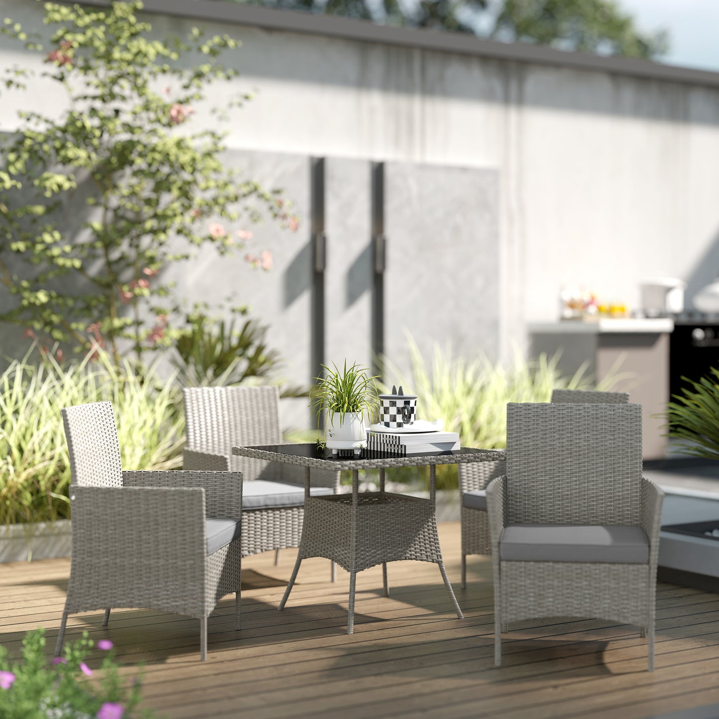 Five-Pieces Rattan Dining Set