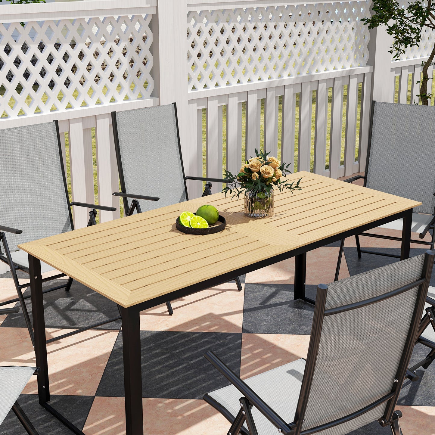 Garden Table for 6 People, 175 x 78 x 75 cm Rectangle Outdoor