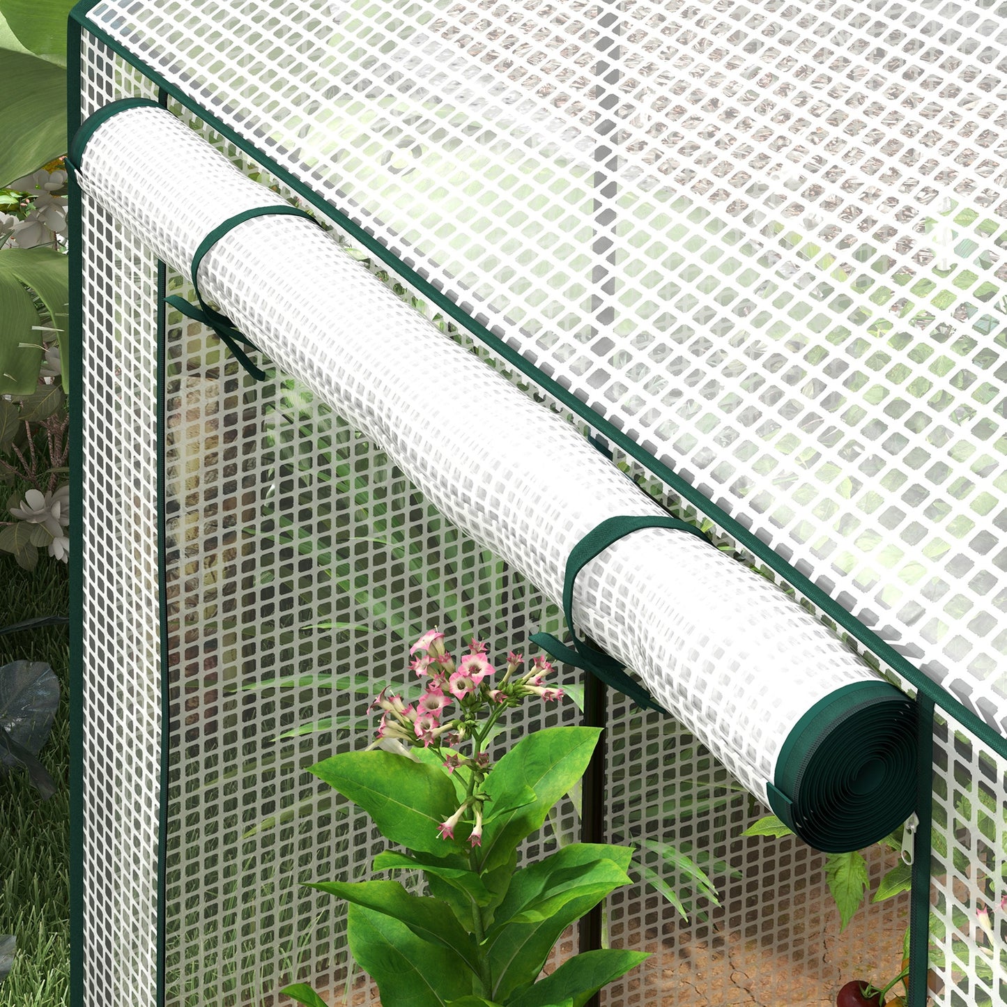 Green House, Mini Greenhouse with 2 Roll-up Doors