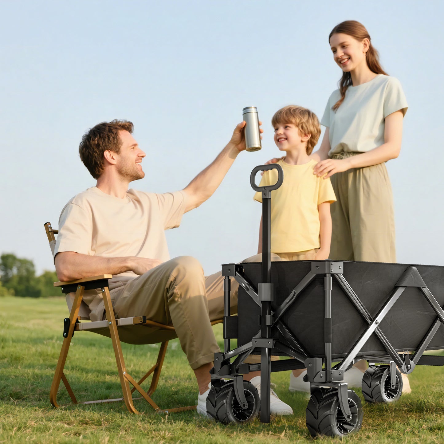 Outdoor Folding Garden Trolley on Wheels