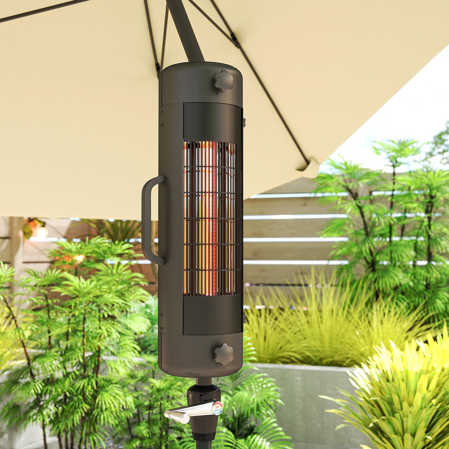 Patio Parasol Heater, Electric Umbrella Mounted Heater