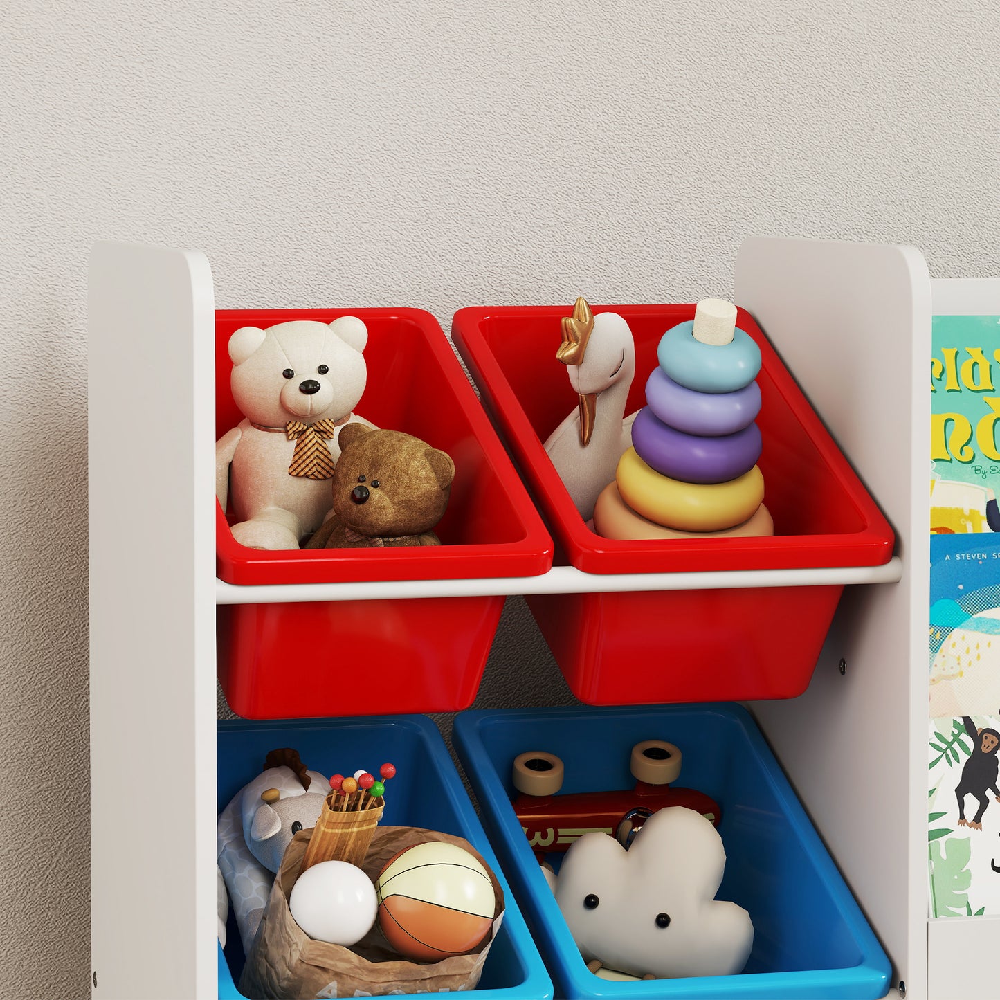 Toy Storage Unit, 3-Tier Toy Organiser Shelf