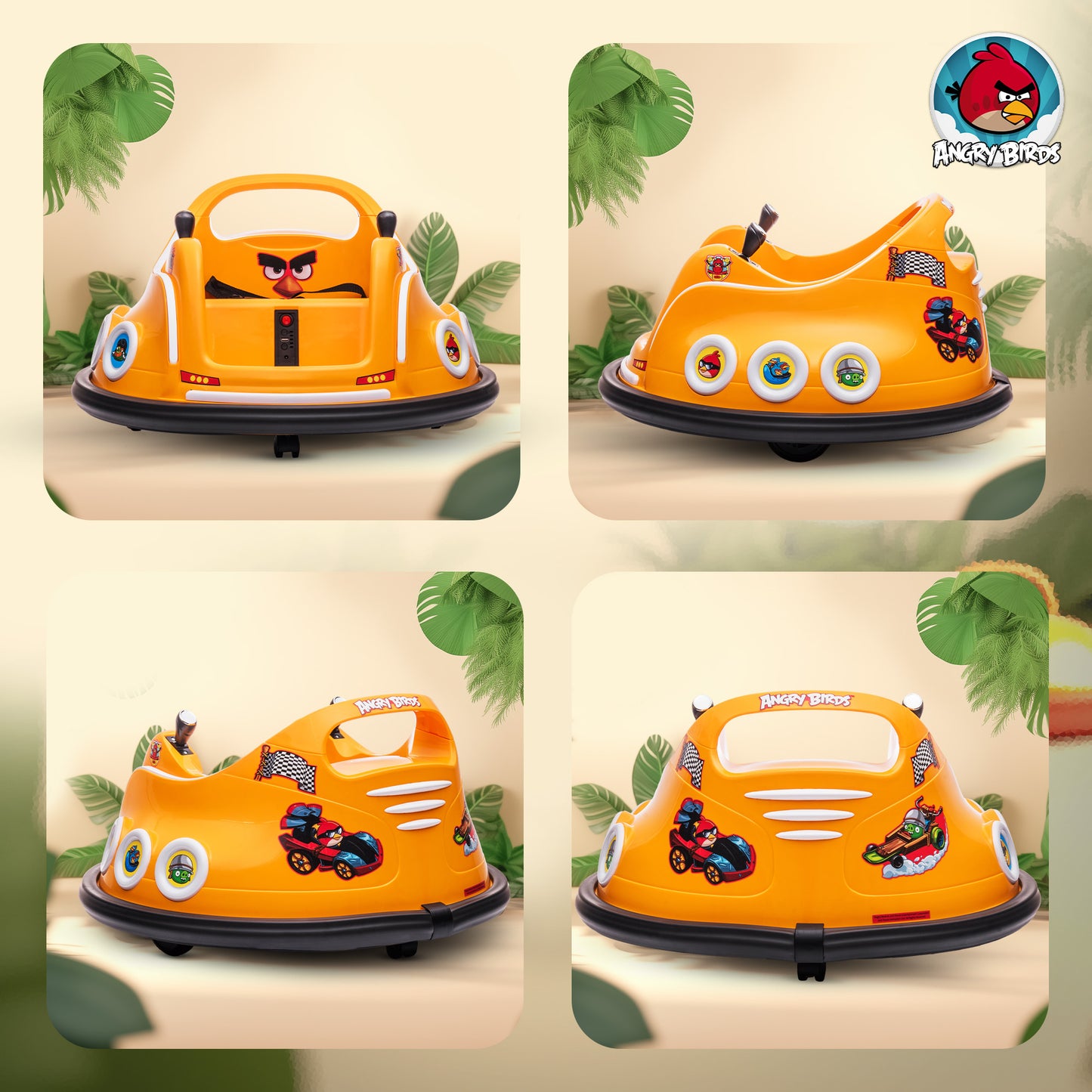 Angry Bird Licensed Waltzer Car, 12V Kids Bumper Car w/ Joysticks