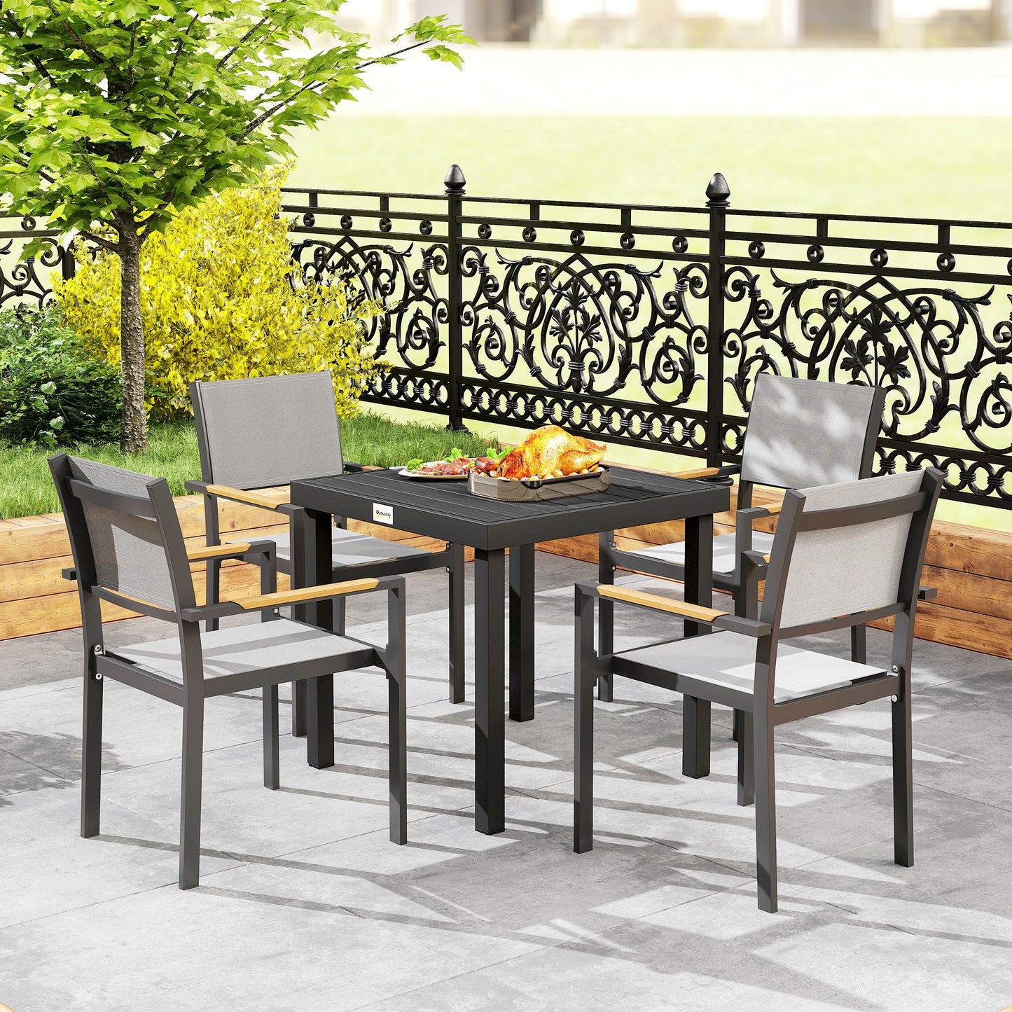 78 cm Garden Dining Table for 4 People