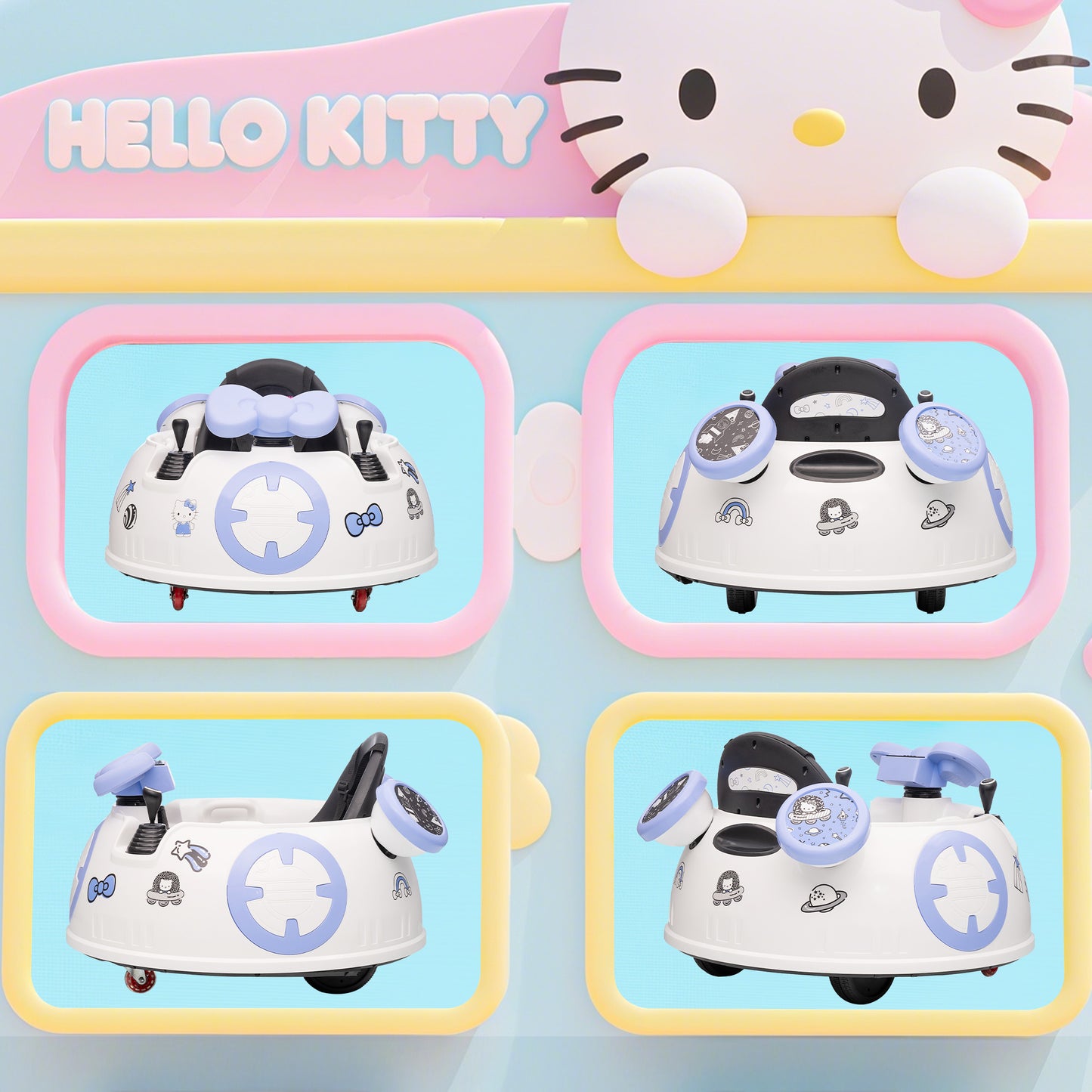 Hello Kitty Kids Ride on Bumper Car with Remote Control