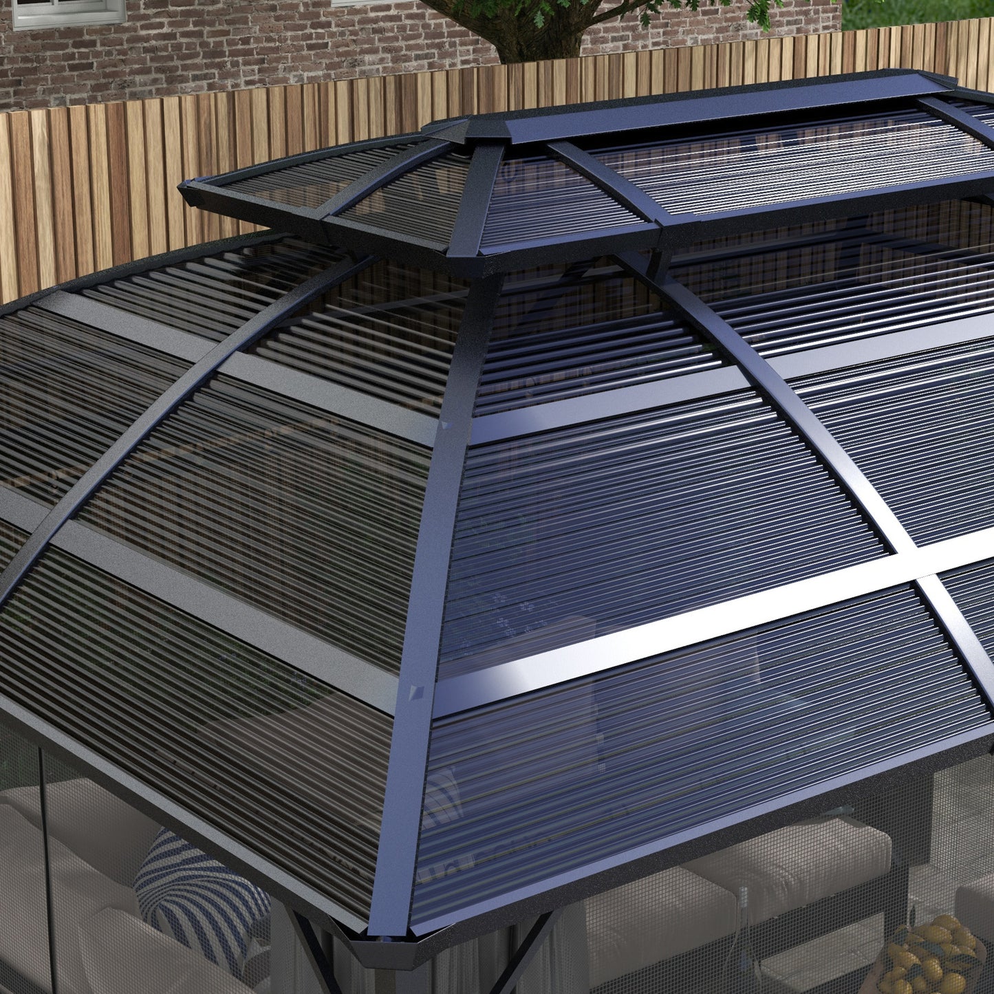 4 x 3m Aluminium Frame Hard Gazebo, with Accessories