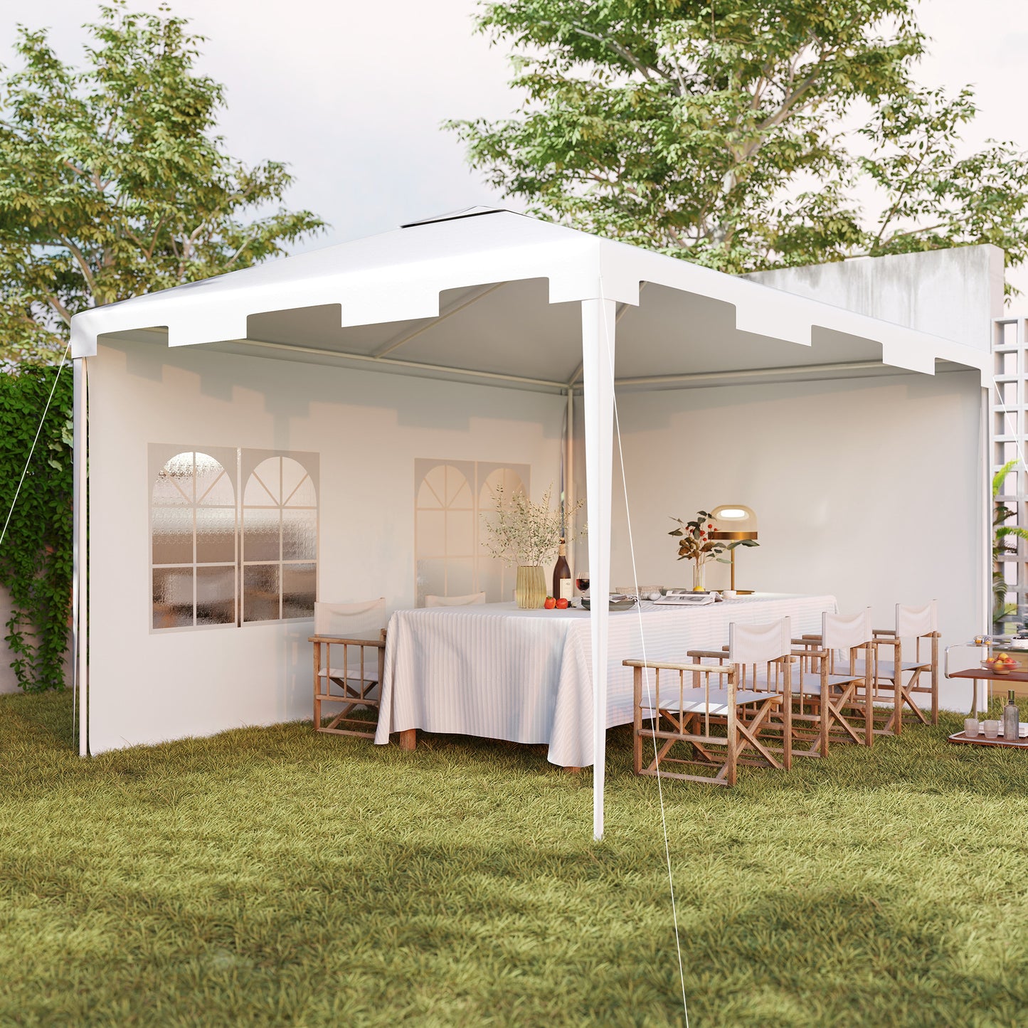 3 x 4 m Garden Gazebo Shelter Marquee Party Tent with 2 Sidewalls