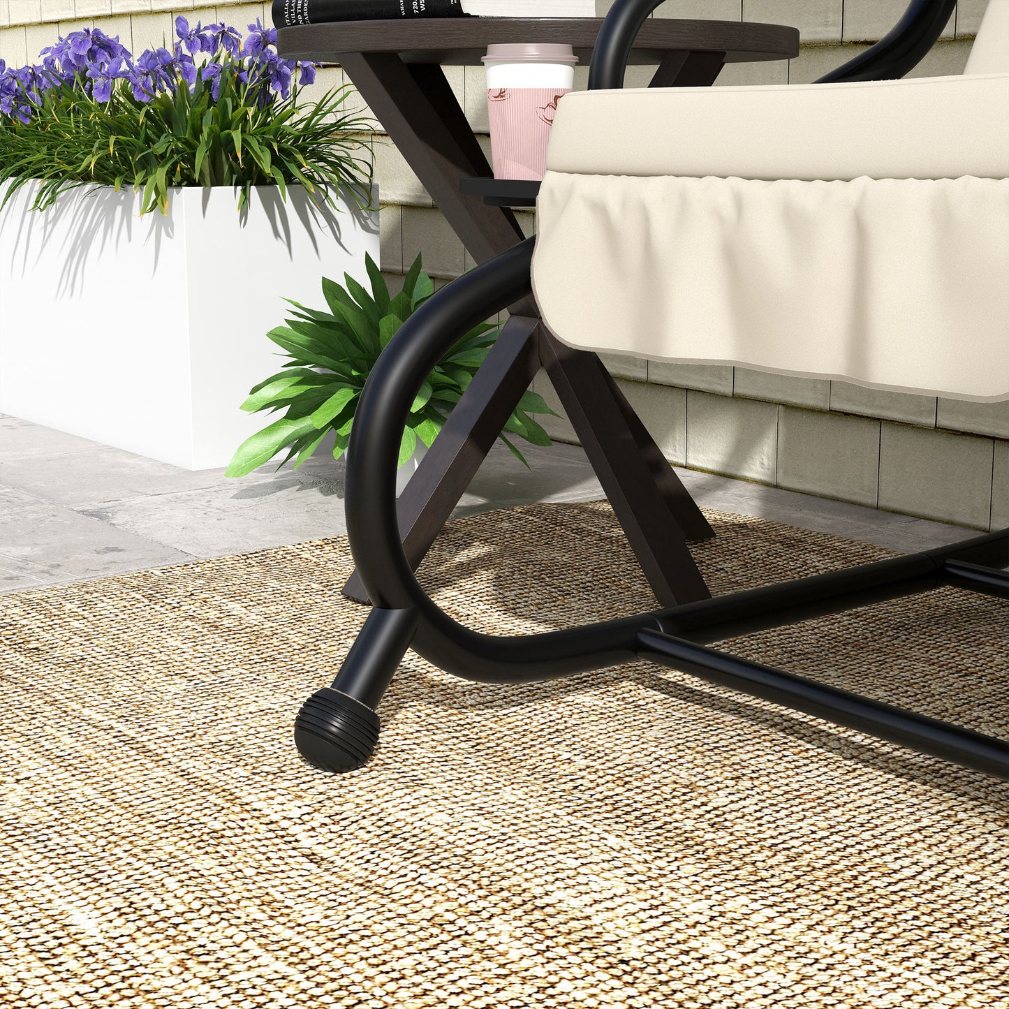 Convertible Three-Seater Swing Chair Bed