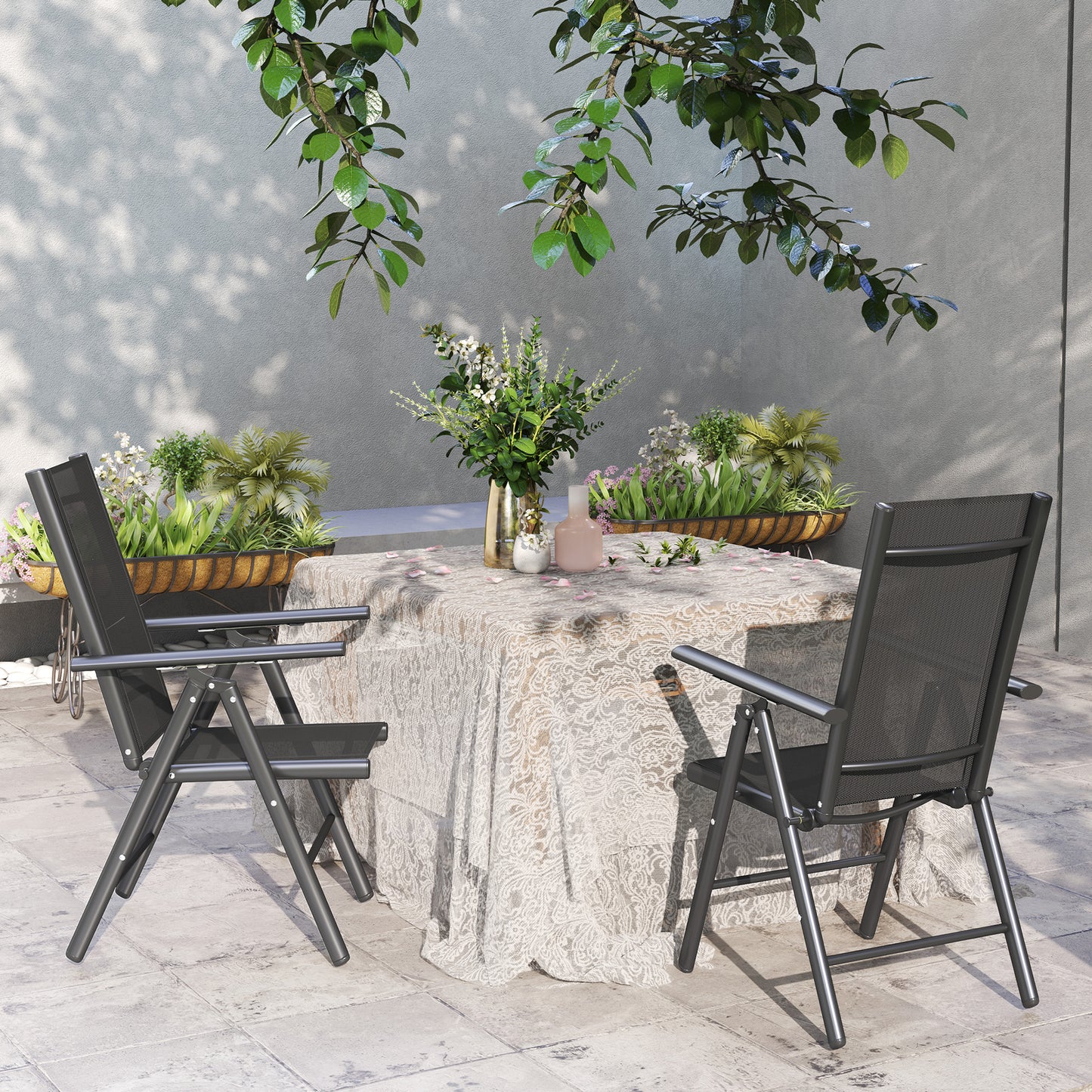 Set of 2 Folding Garden Chairs