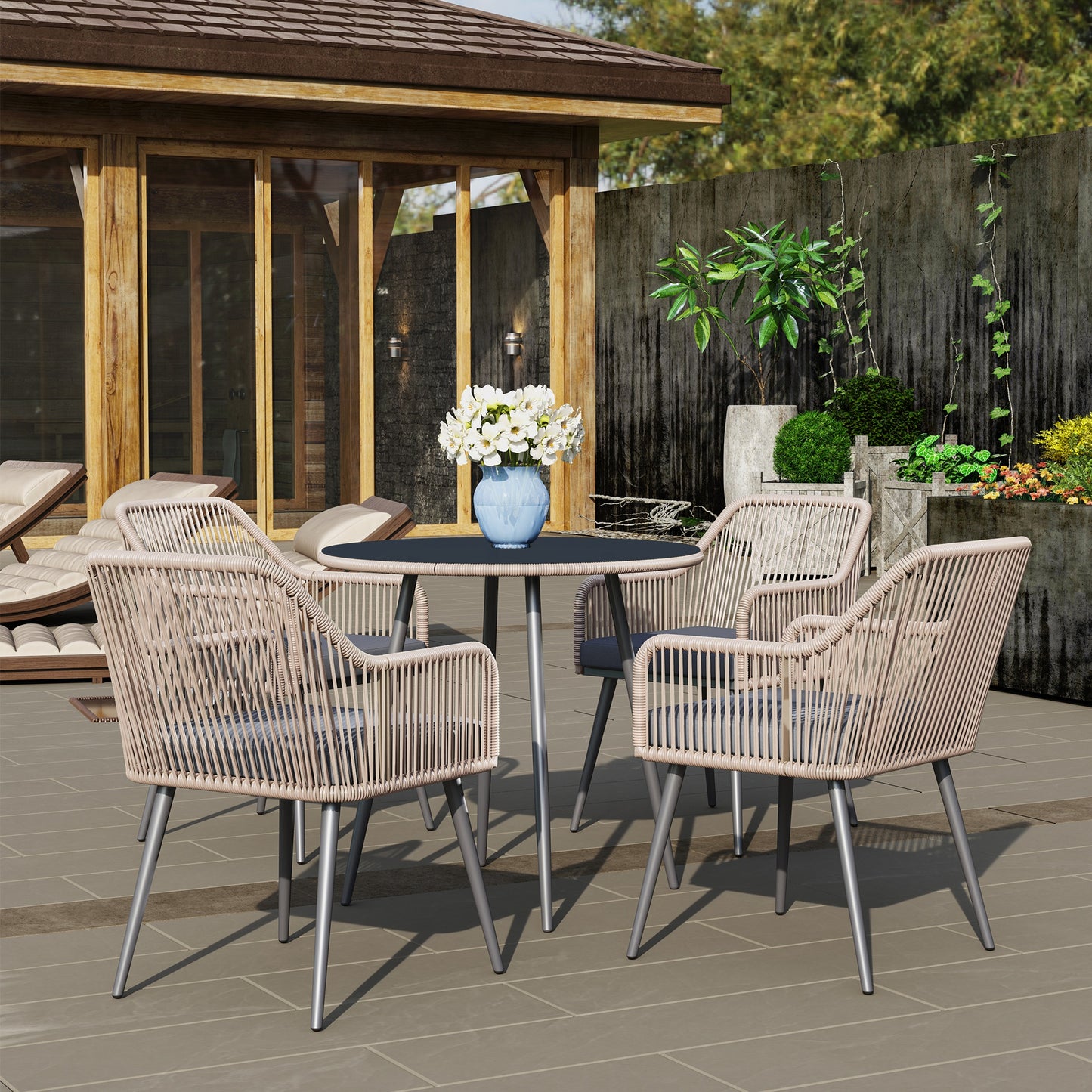 4 Seater Rattan Dining Set