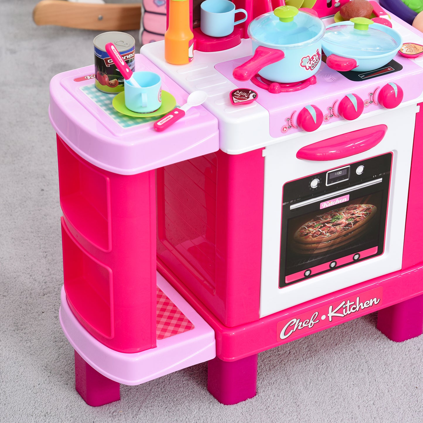 38 Pcs Kids Children Kitchen Play Set w/ Realistic Sounds Lights