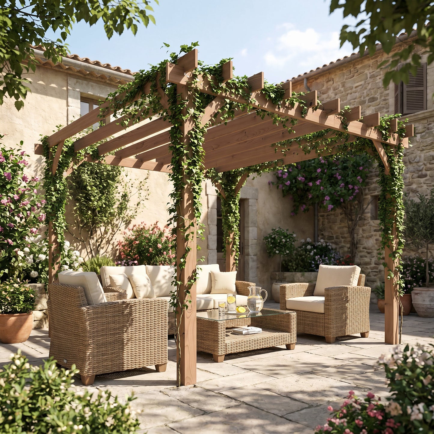 3 x 3 m Wooden Pergola Kit (2)