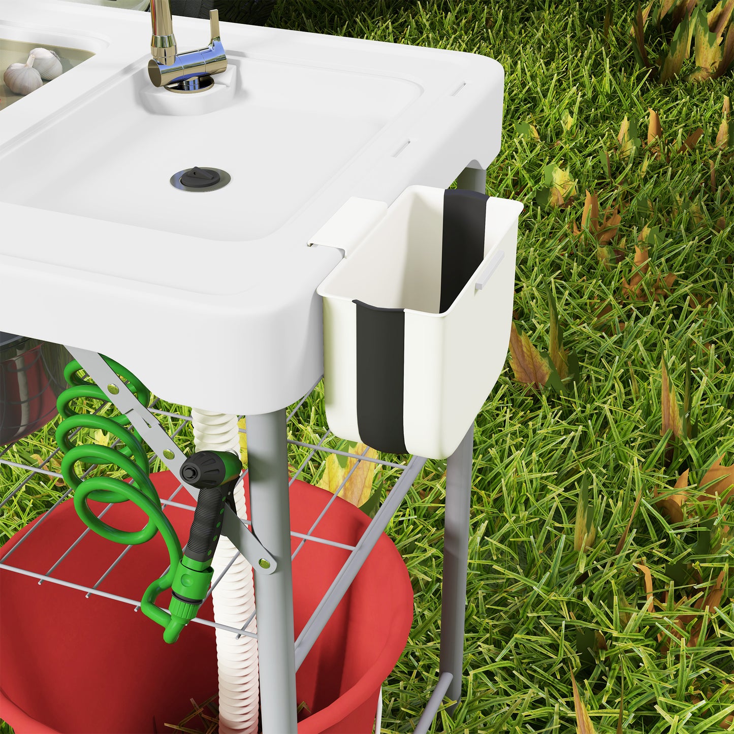 Folding Fish Cleaning Table with Sinks