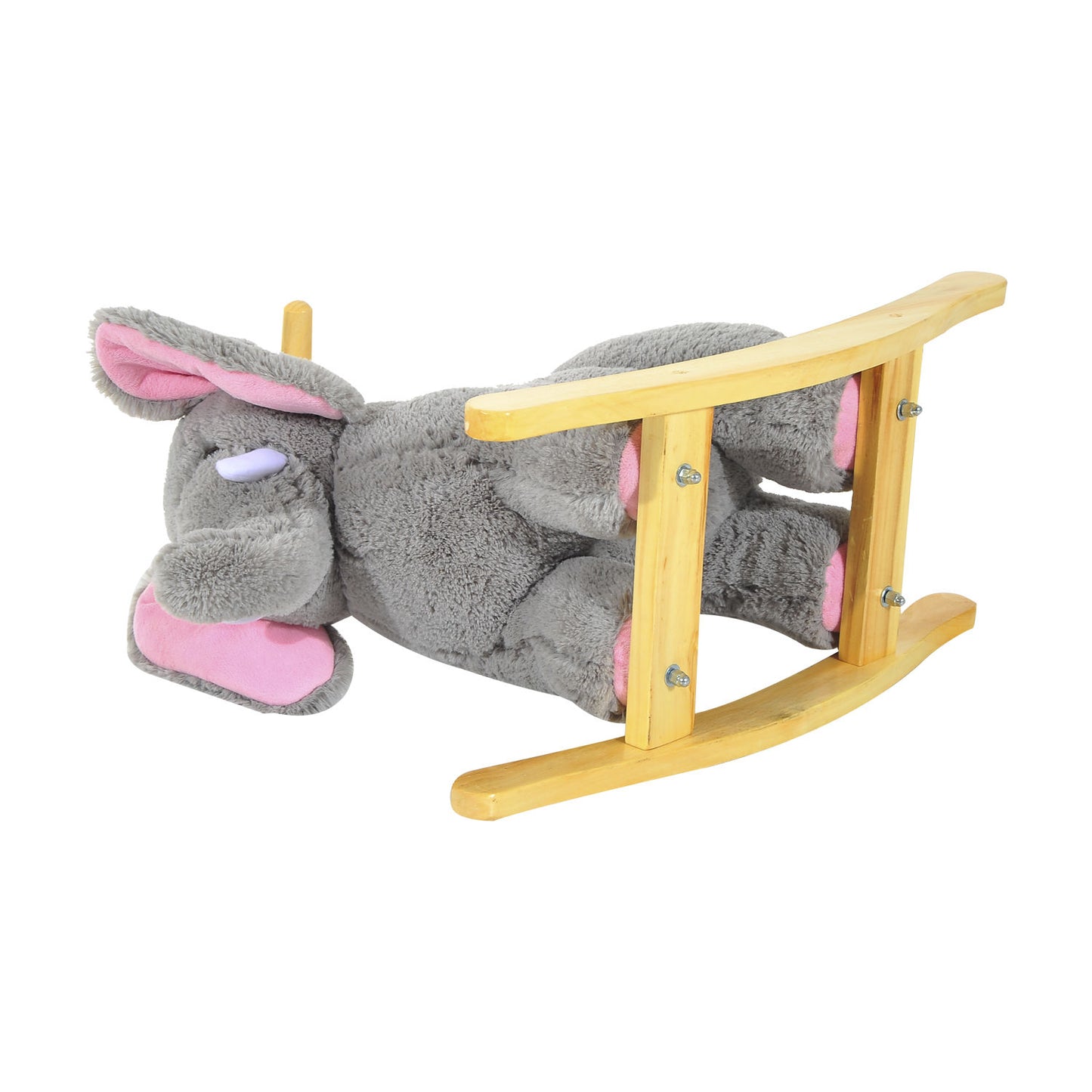 Kids Children Rocking Horse Plush Ride on Animal Wooden Riding