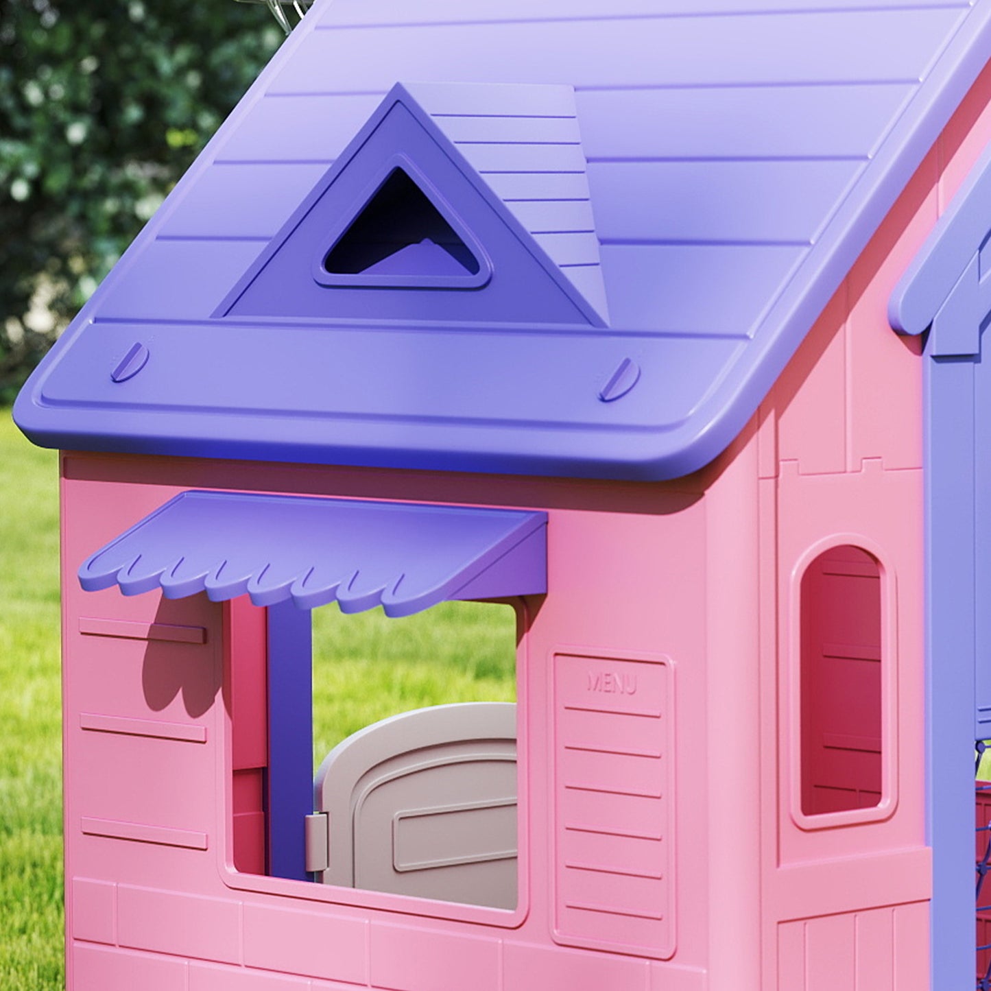 5-in-1 Playhouse for Kids Outdoor Indoor with Basketball Hoop