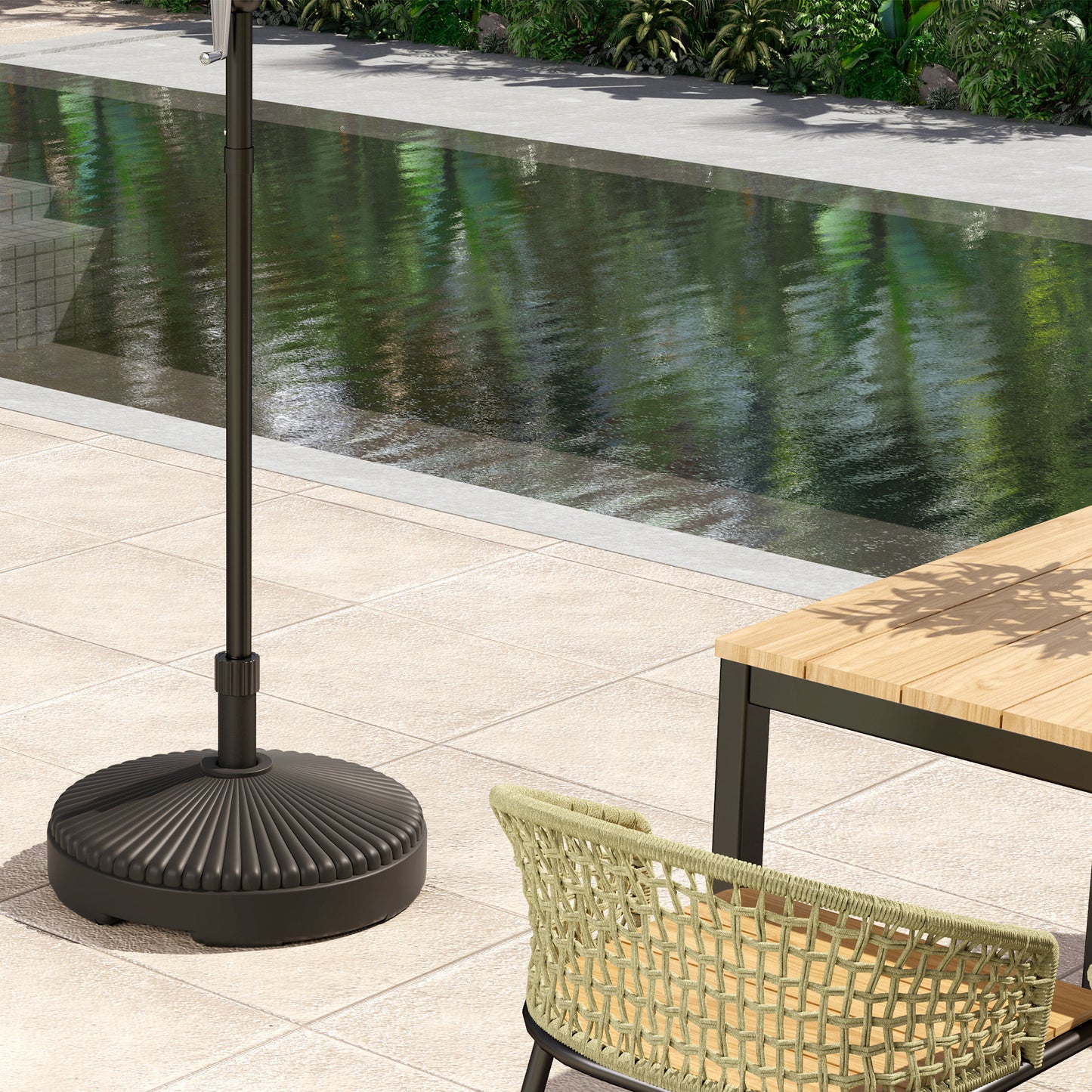 Garden Parasol Base Holder, 28kg Sand Filled, 23kg Water Filled