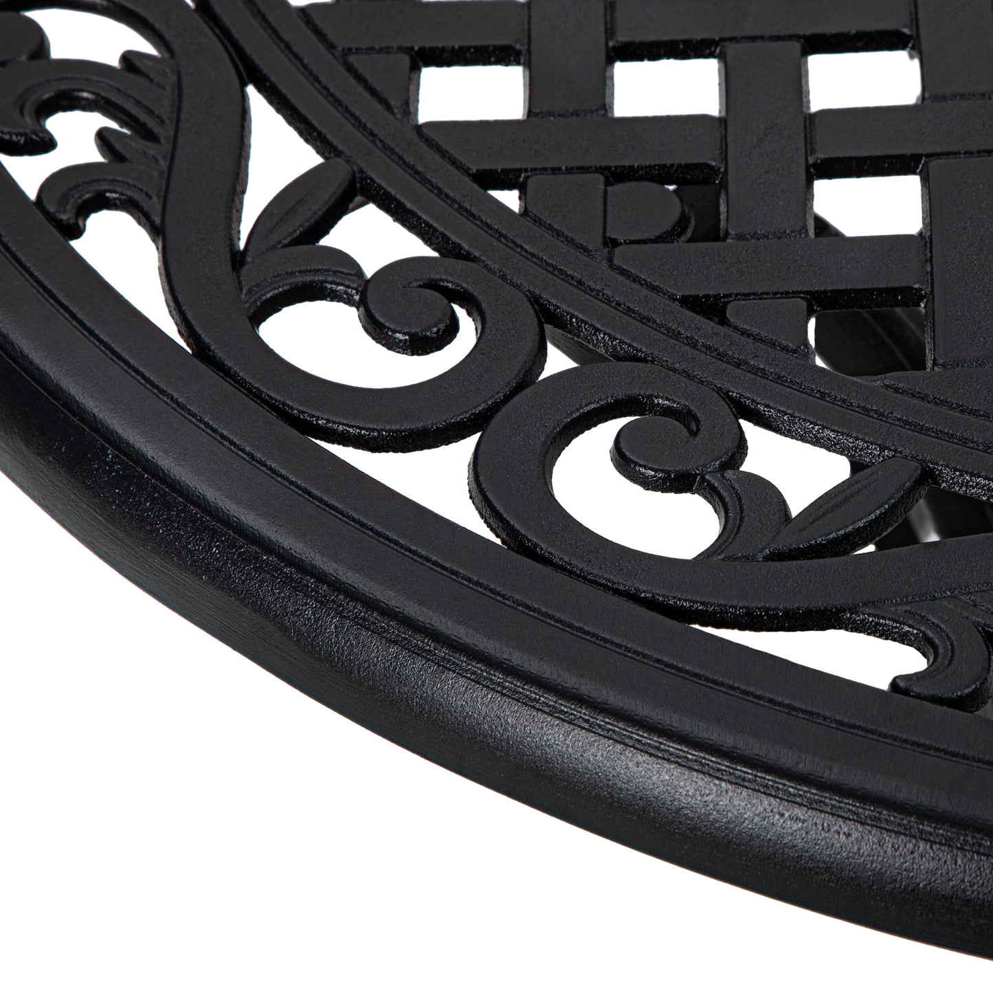 Φ90cm Four-Seated Round Aluminium Garden Table, with Parasol Hole