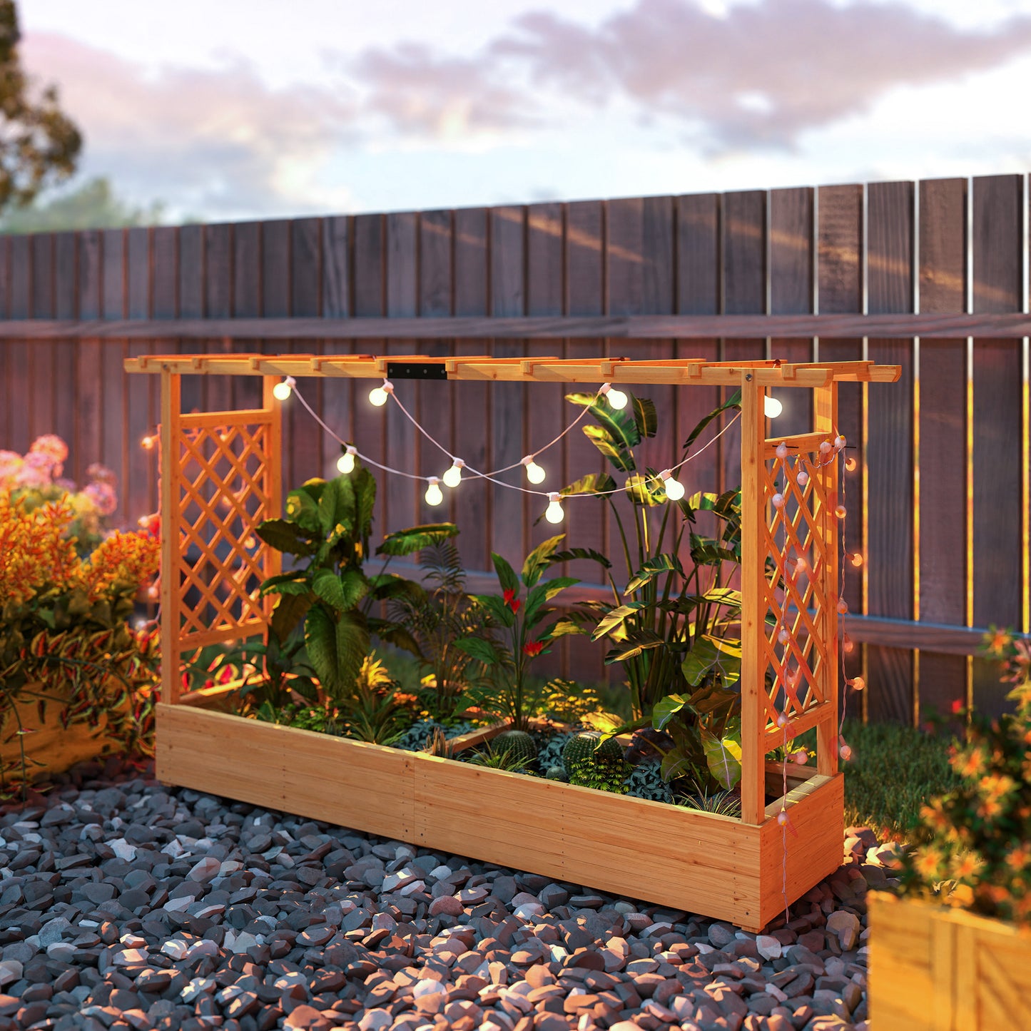 Raised Planter with Trellis