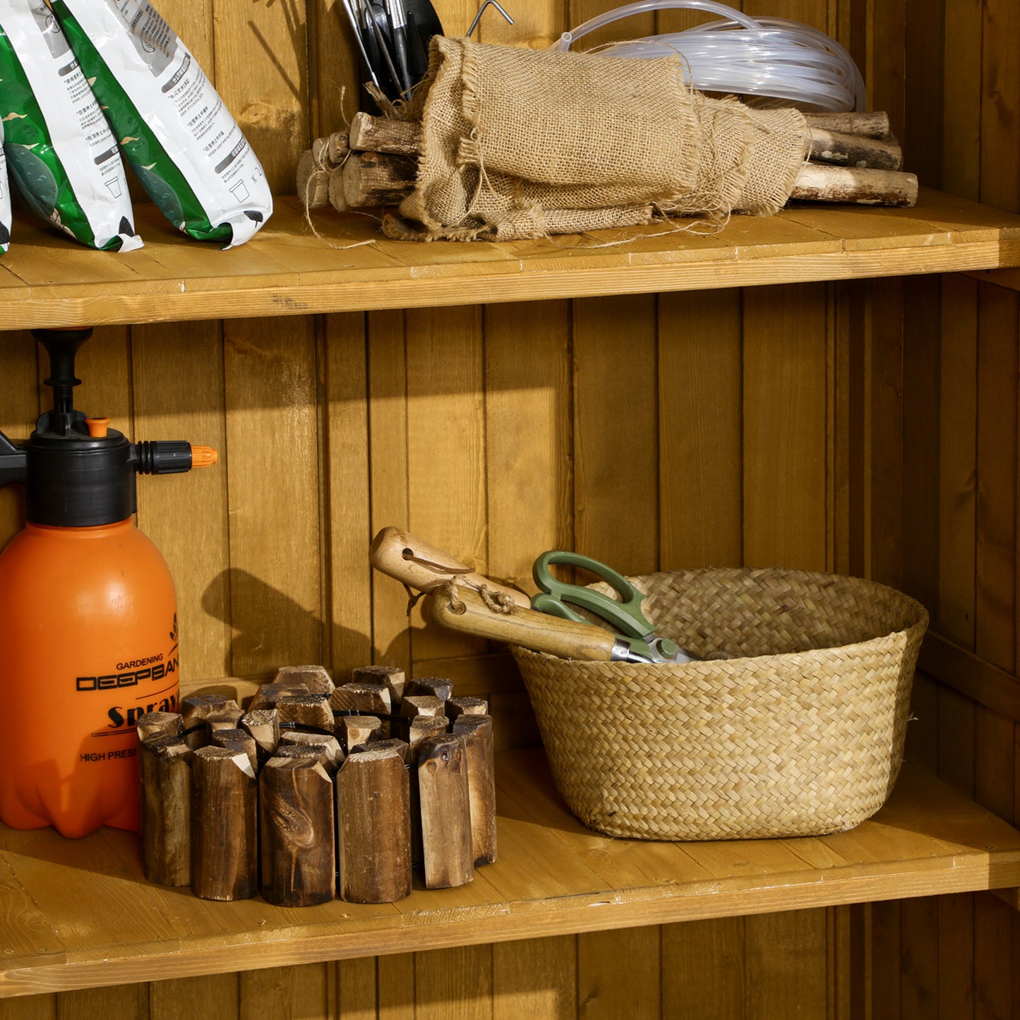 Wooden Garden Storage Shed, Compact Utility Sentry Unit