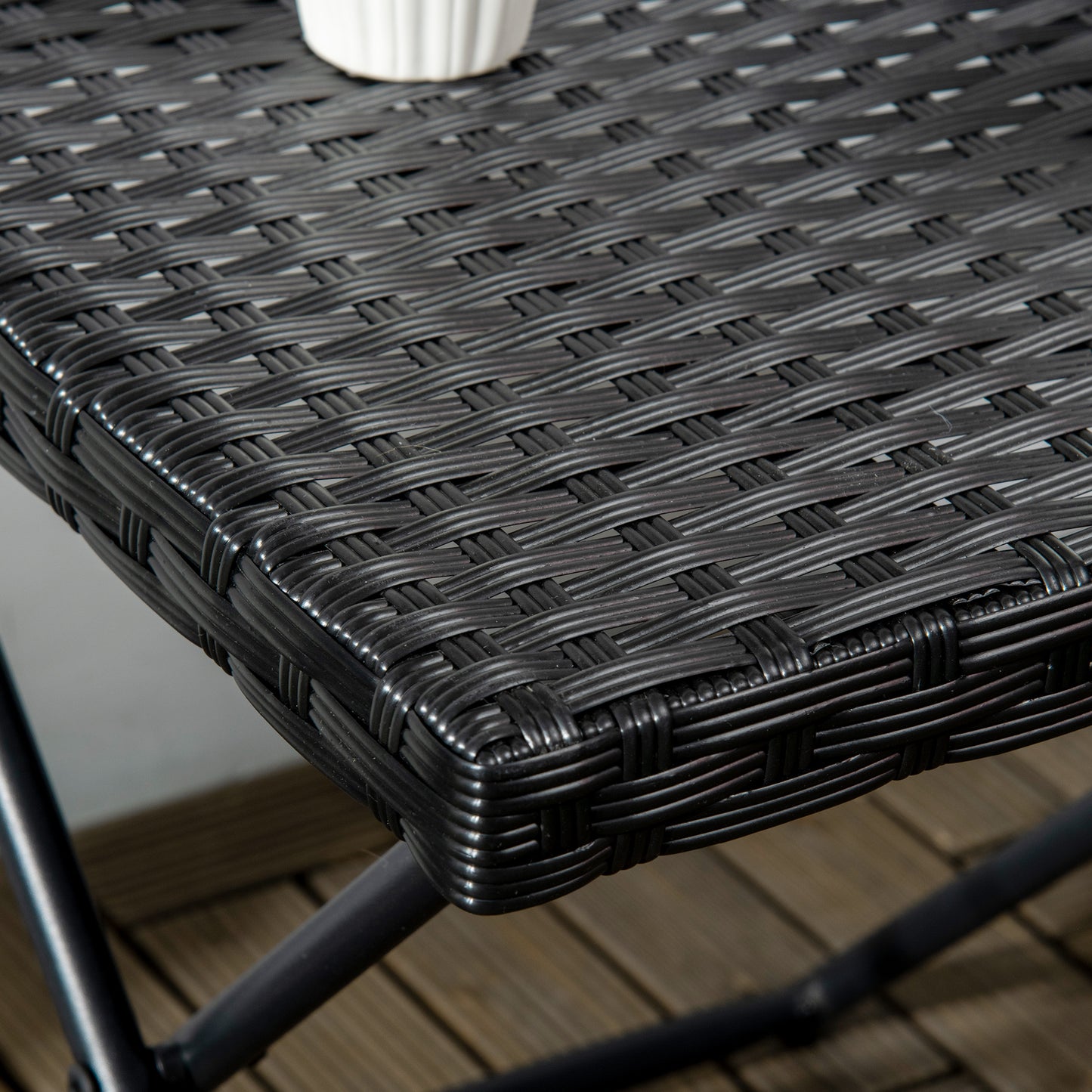 Square PE Wicker Rattan Folding Table (1)
