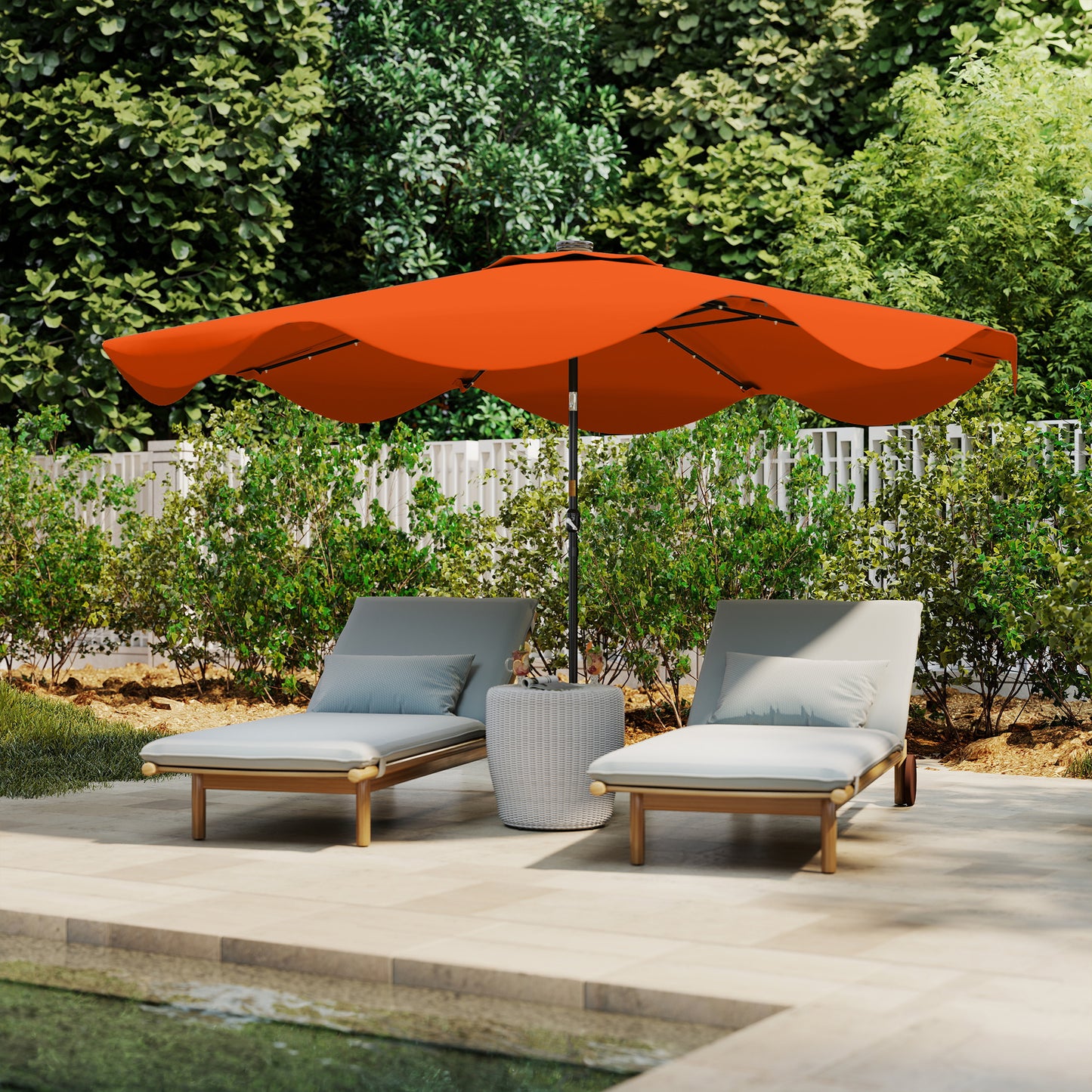 Solar Patio Umbrella with LED and Tilt